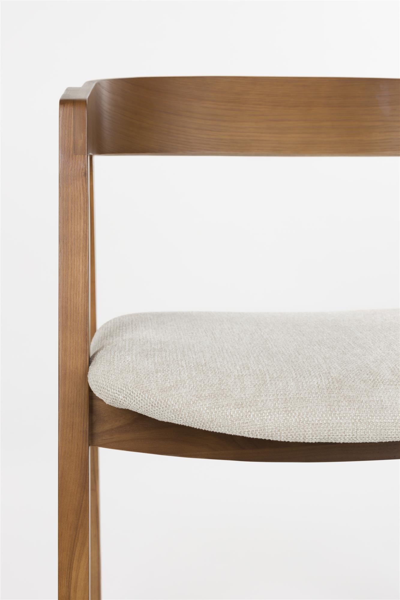 Stolička MADS tmavohnedá s béžovým sedadlom