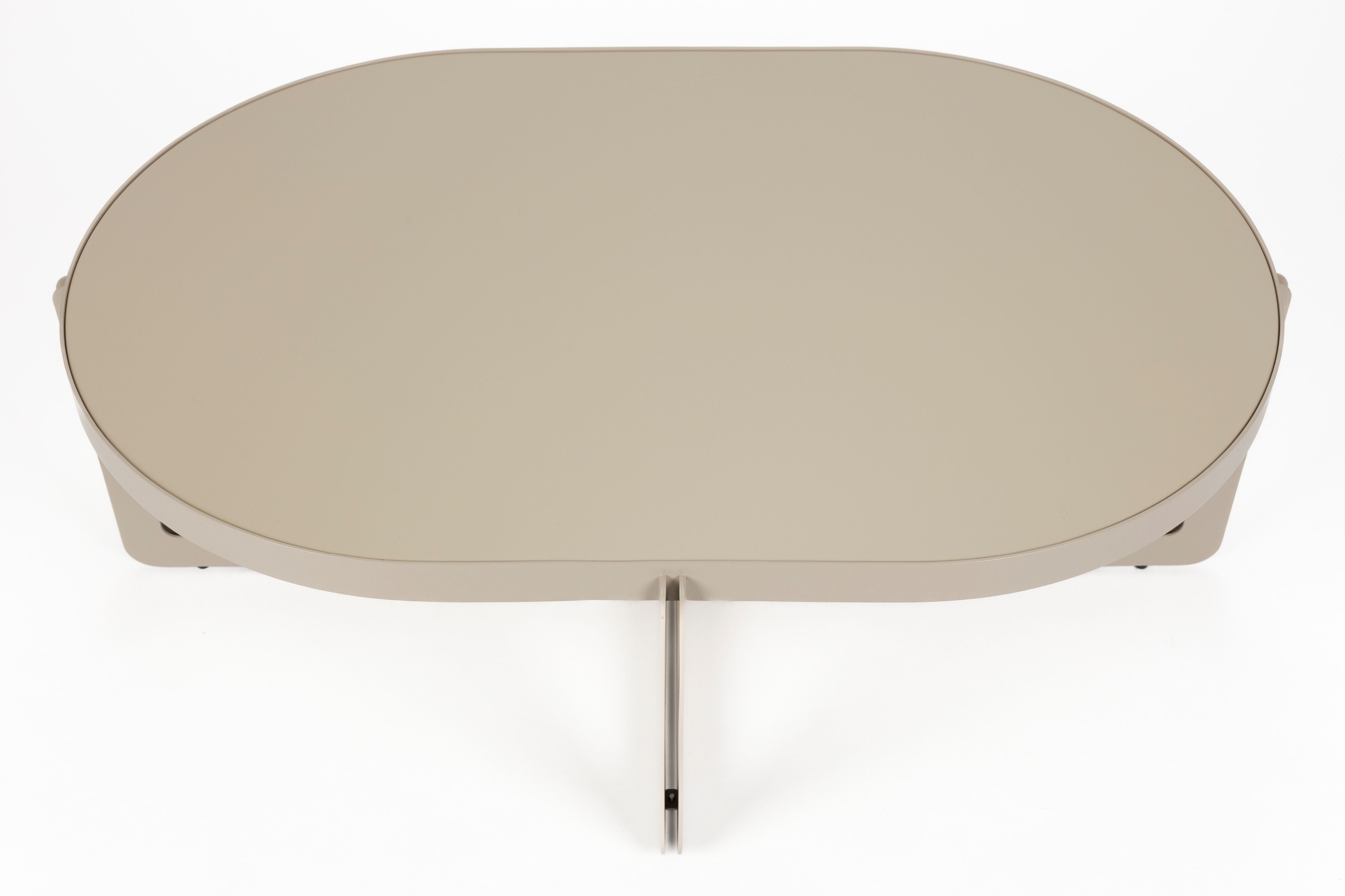 CENTRE OVAL beige coffee table