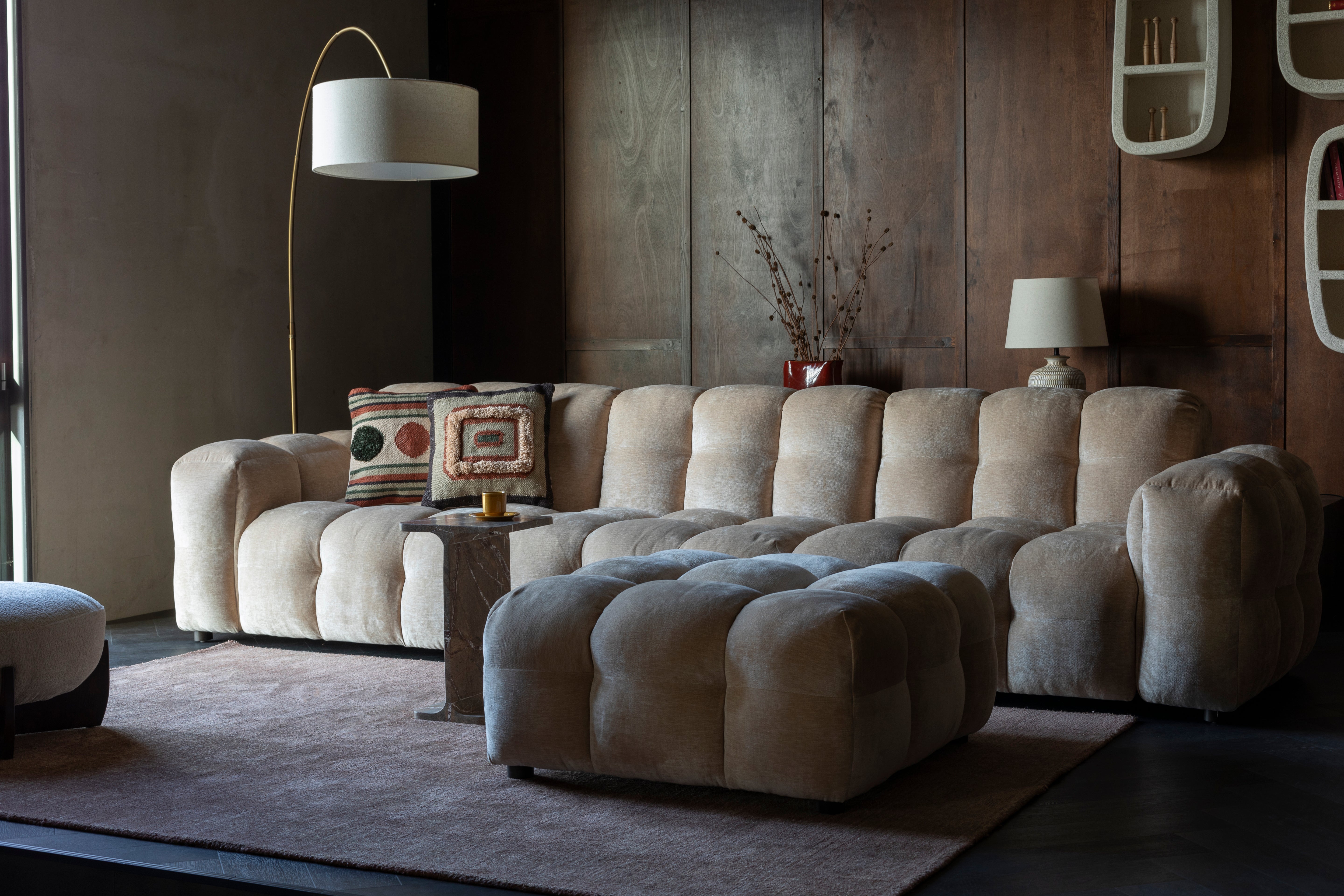HACKMAN Modular Sofa - Right-End Element Beige Velvet