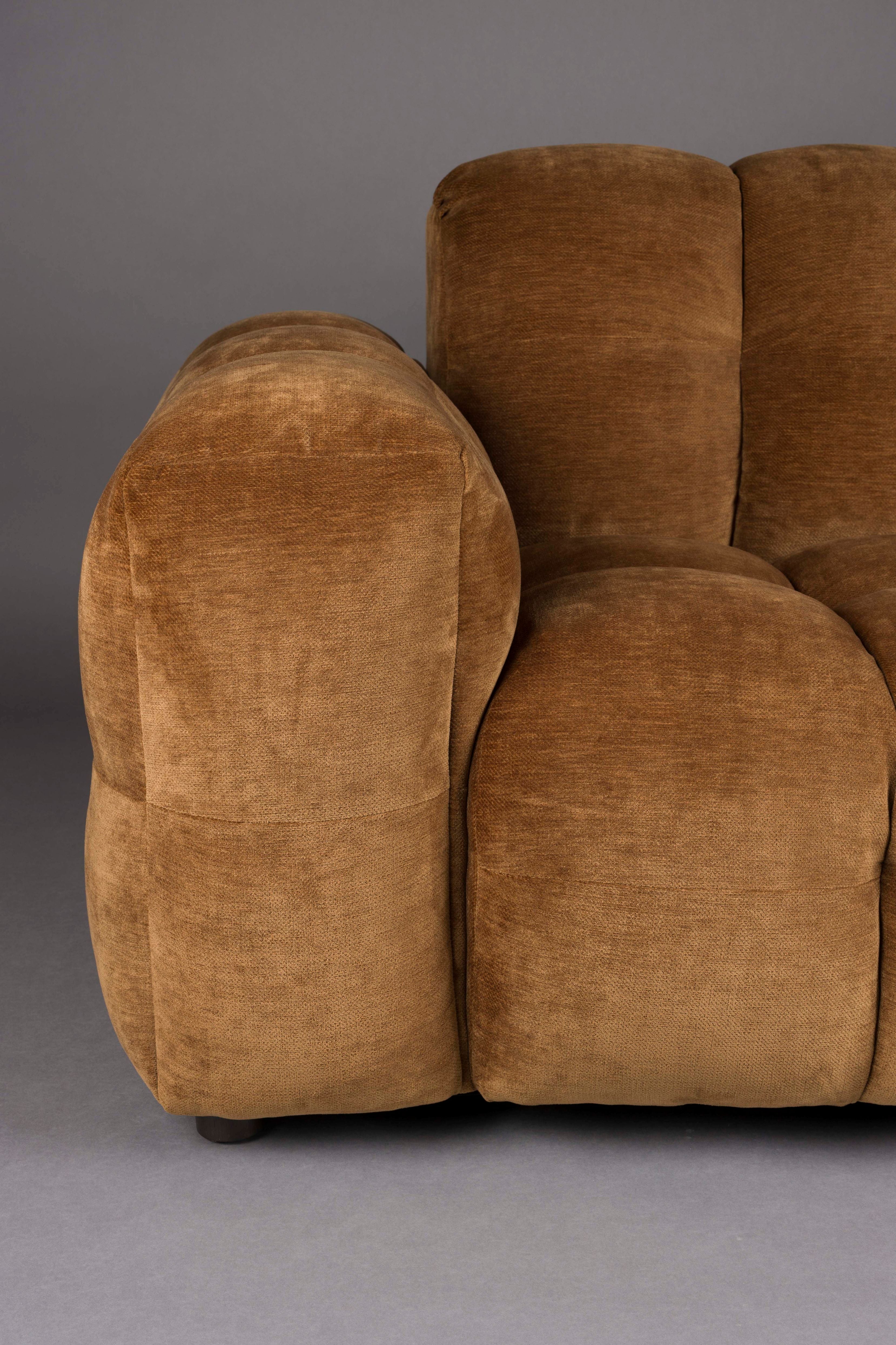 4.5-seater HACKMAN sofa in cognac velvet