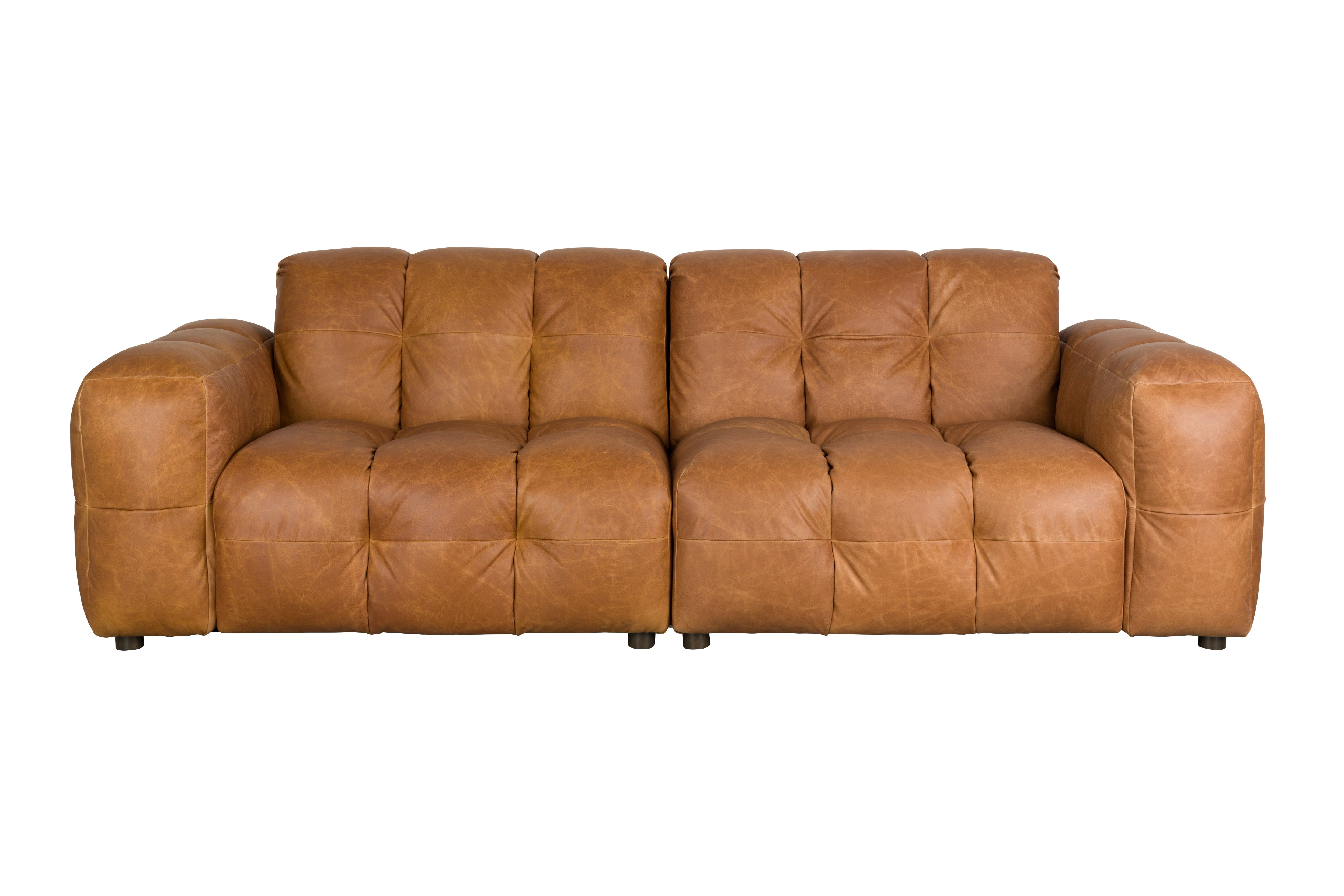 3-seater HACKMAN sofa in cognac leather