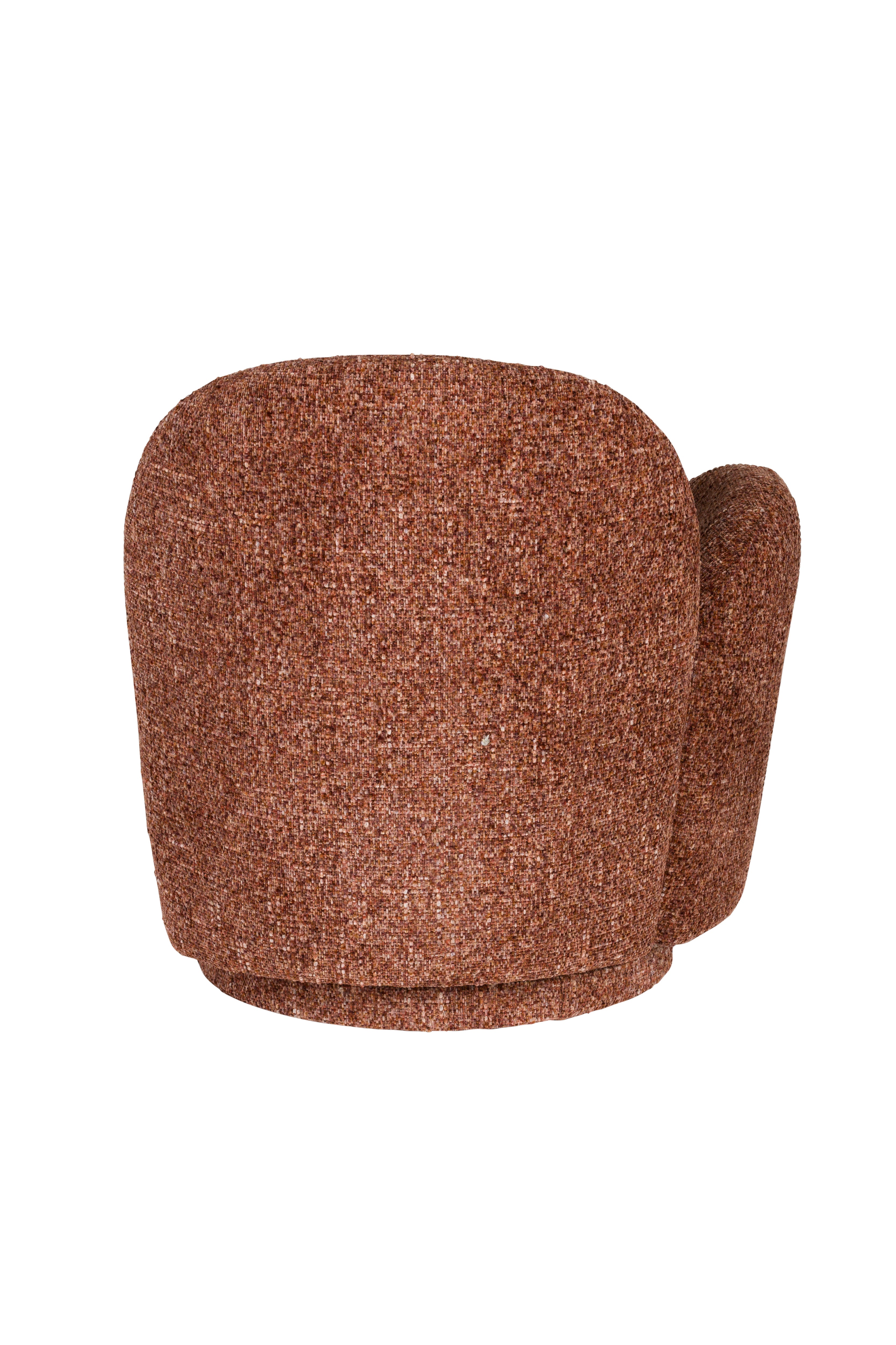 ROSE swivel armchair in burgundy mélange