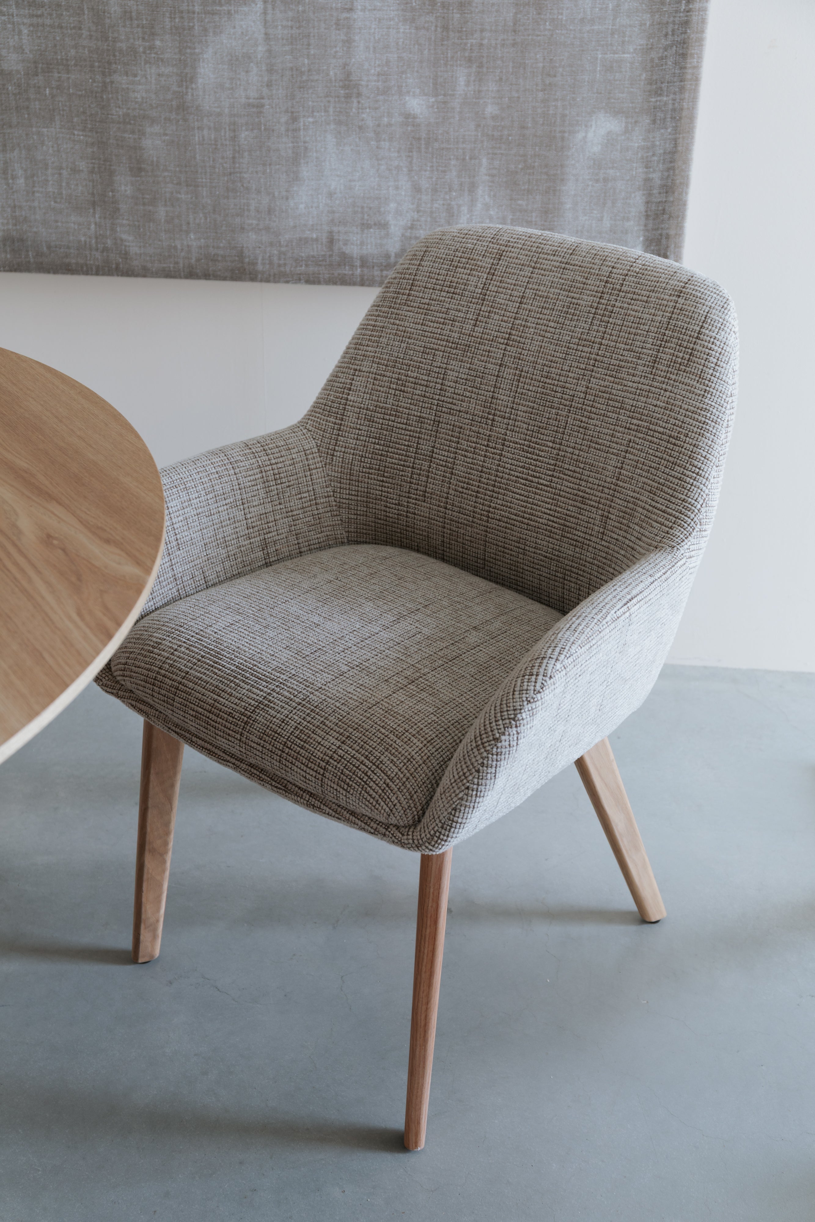 LOUA Chair Beige with Wooden Base