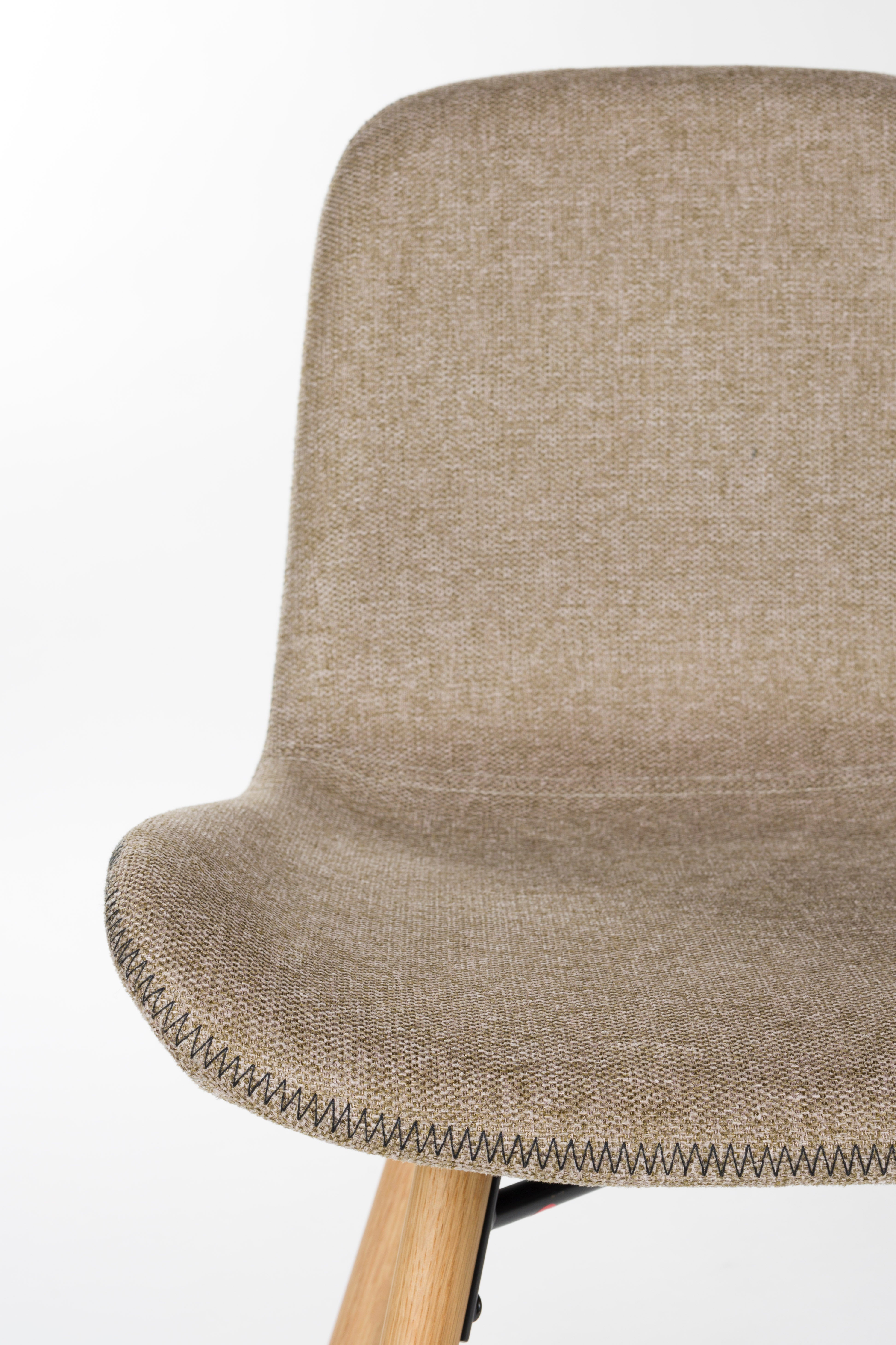 Stolička LESTER hnedá s drevenou základňou