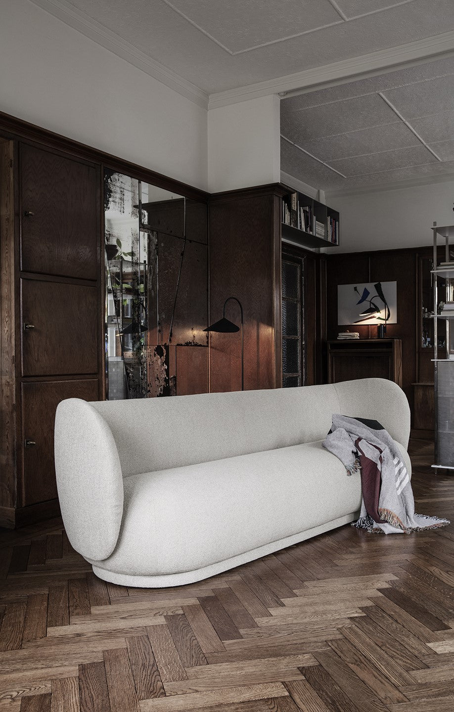 Pohovka pre 4 osoby RICO Bouclé krémová