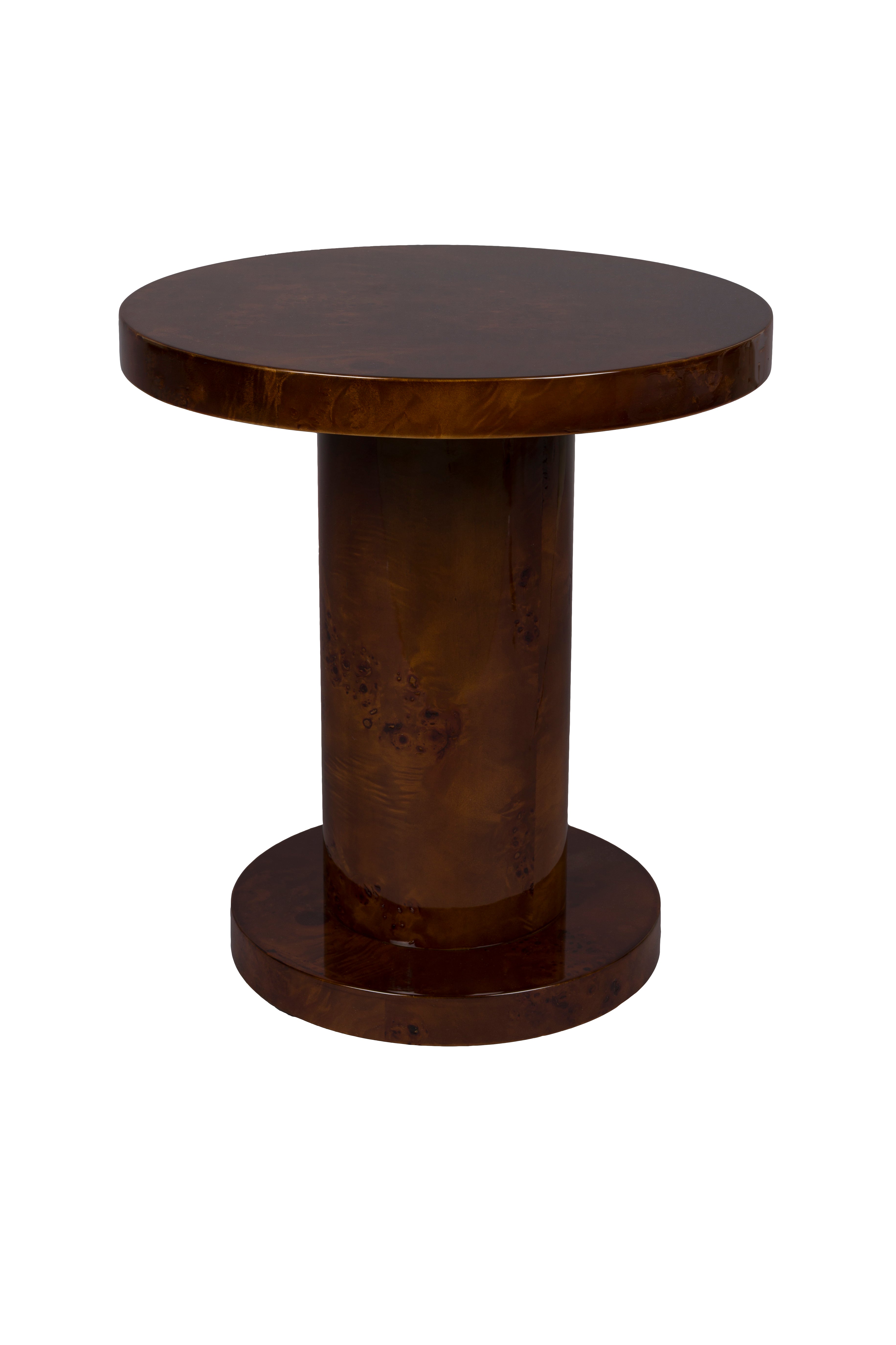 QUINN walnut veneer side table