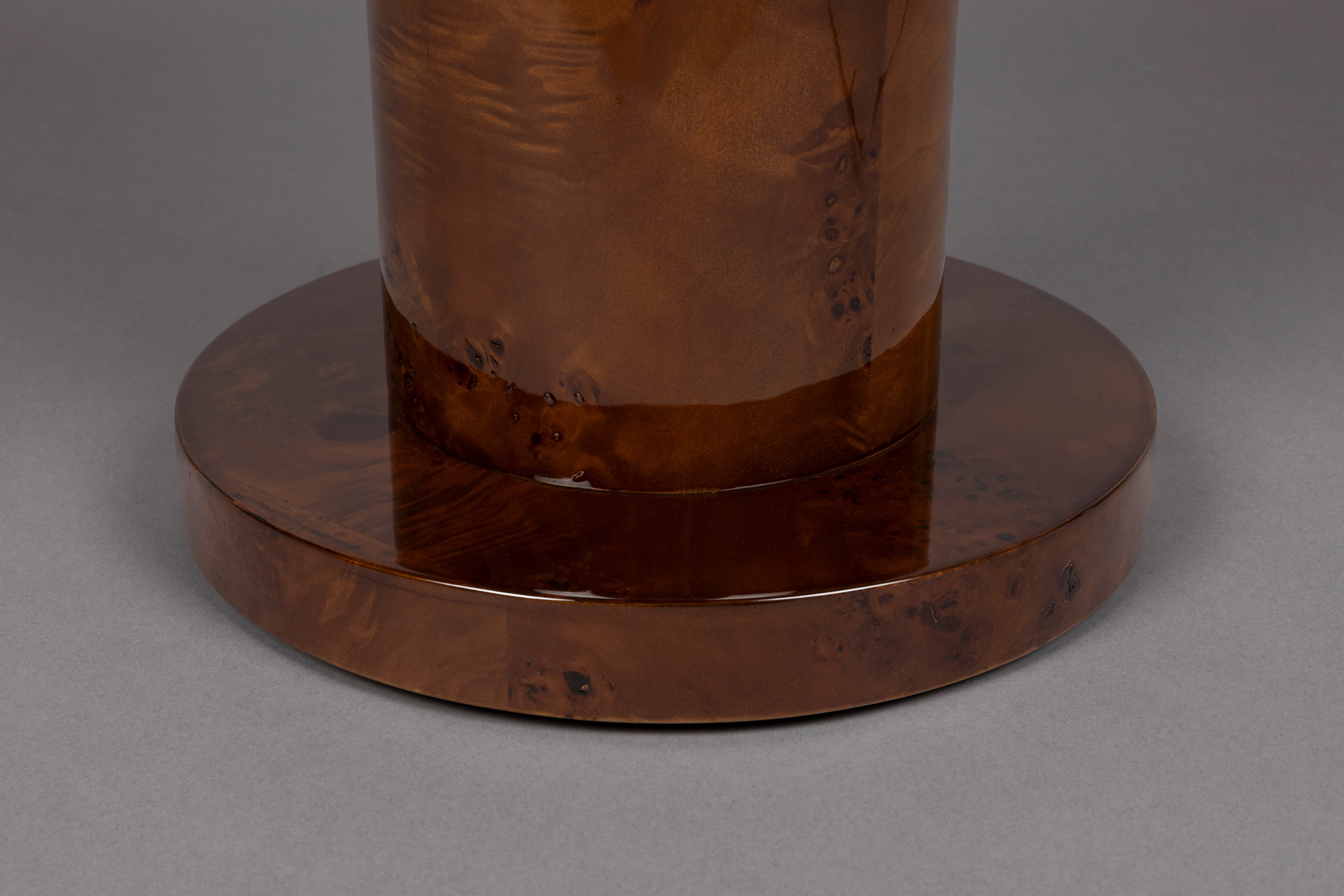 QUINN walnut veneer side table