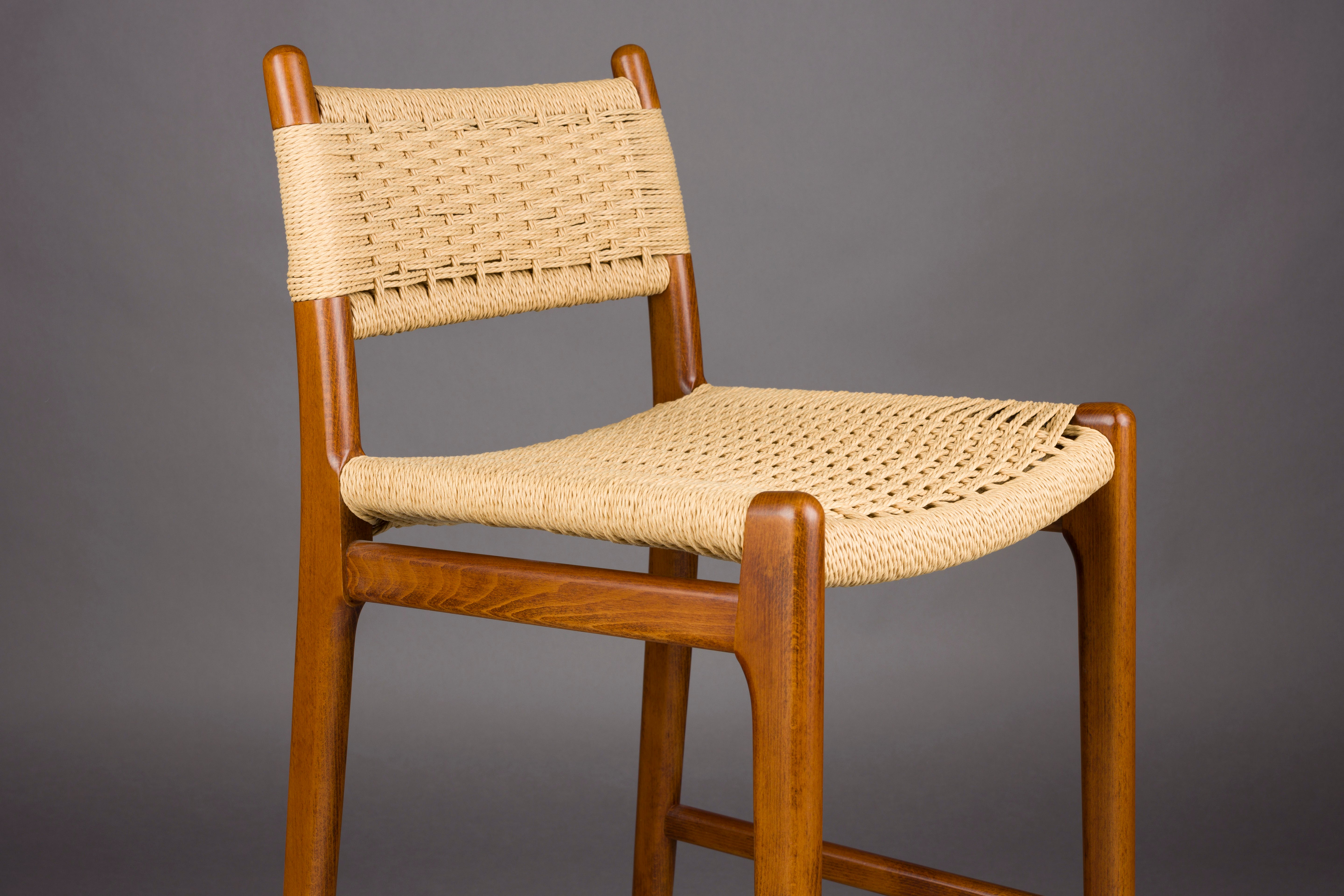 CECILE Stool made of beech wood with walnut finish