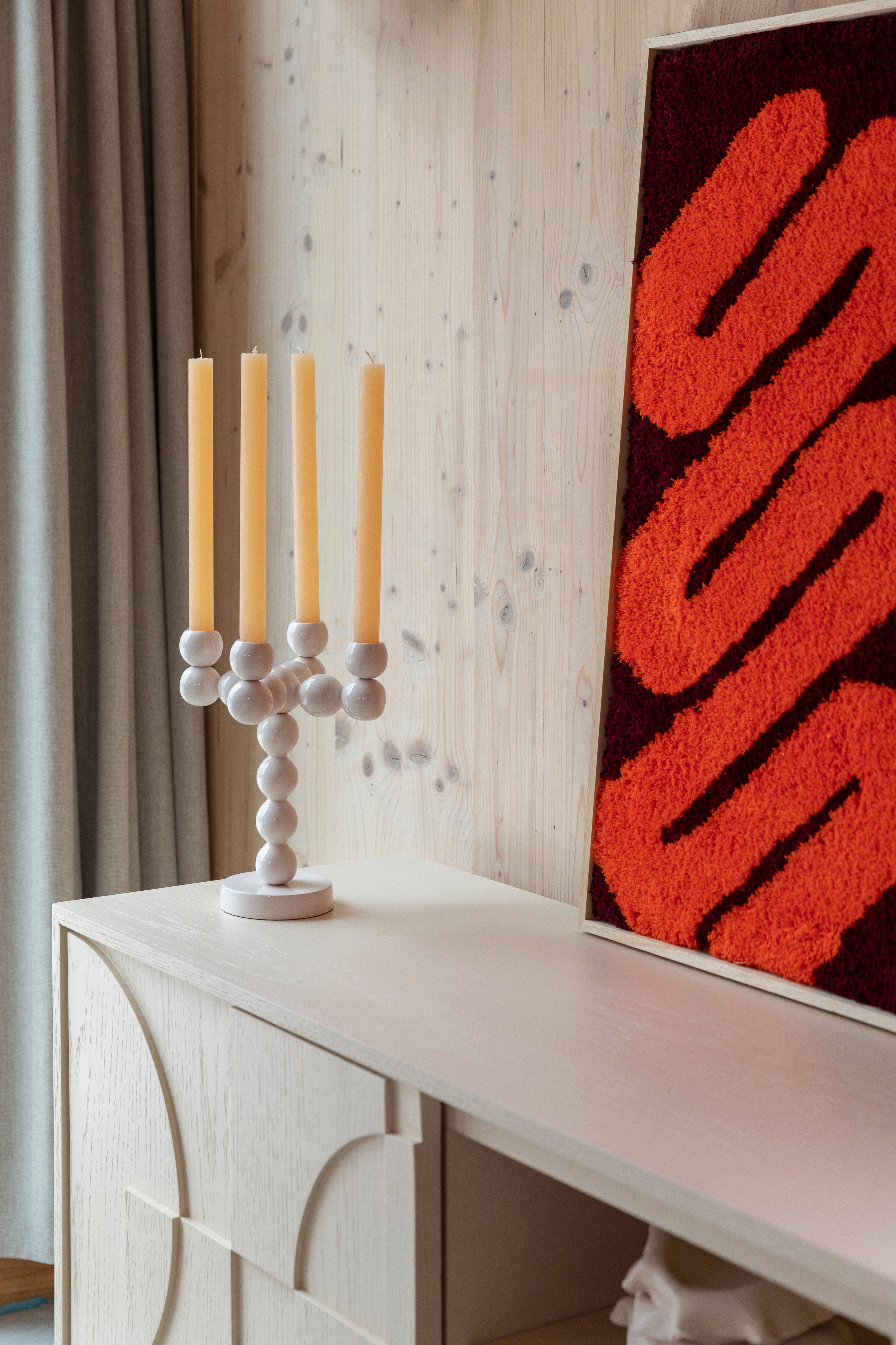 Sviečnik BUBBLES ŠTYRI béžový