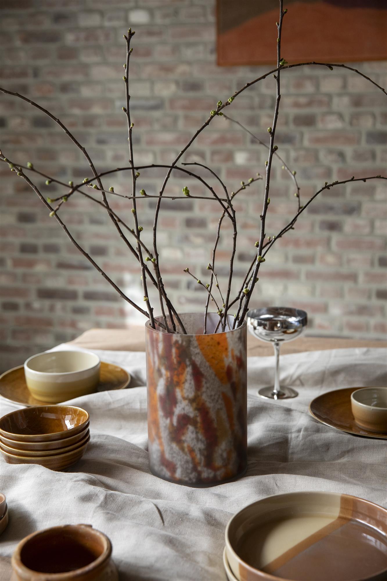 EARL vase orange with brown