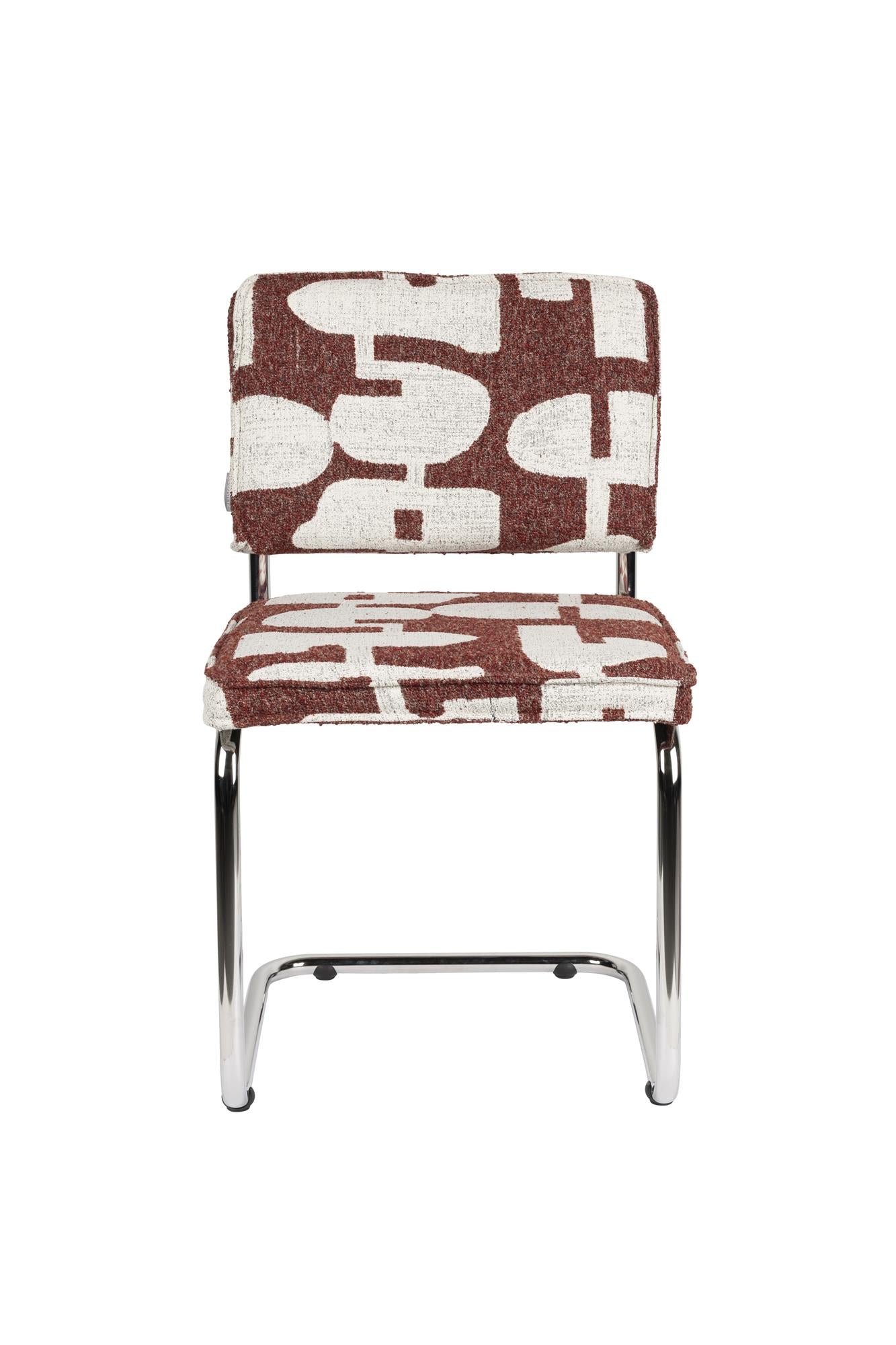 Stolička RIDGE DECO SYMBOLS bordová s bielou