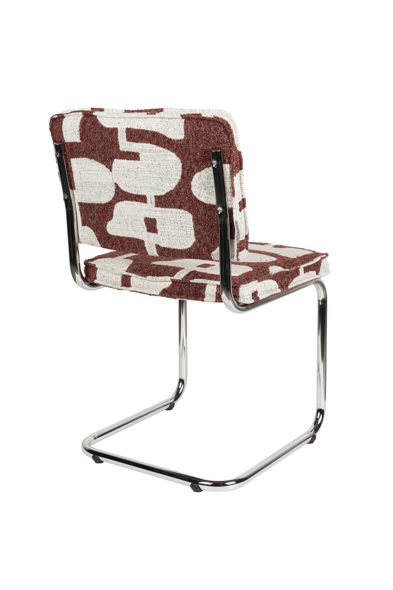 Stolička RIDGE DECO SYMBOLS bordová s bielou