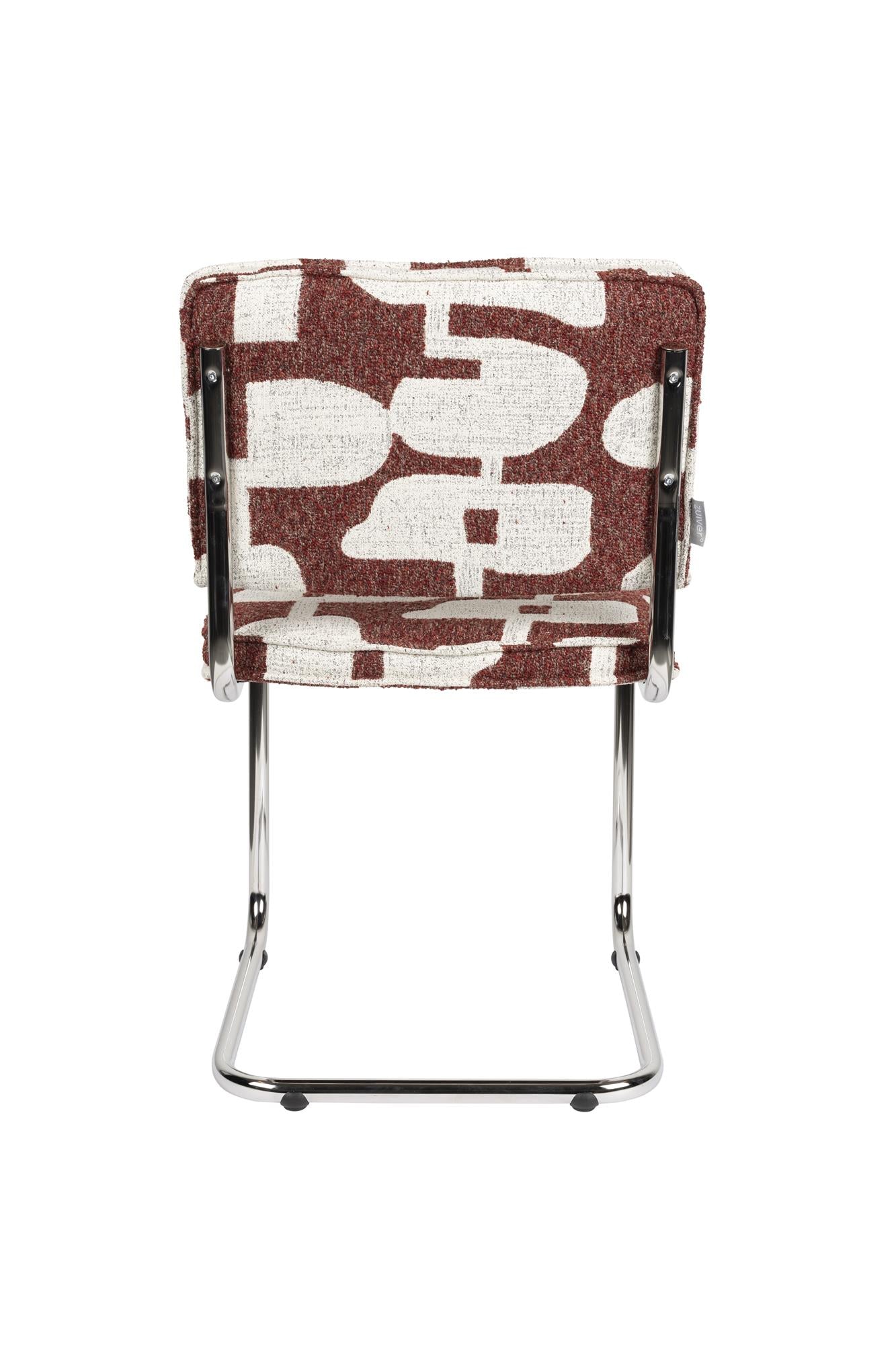 Stolička RIDGE DECO SYMBOLS bordová s bielou