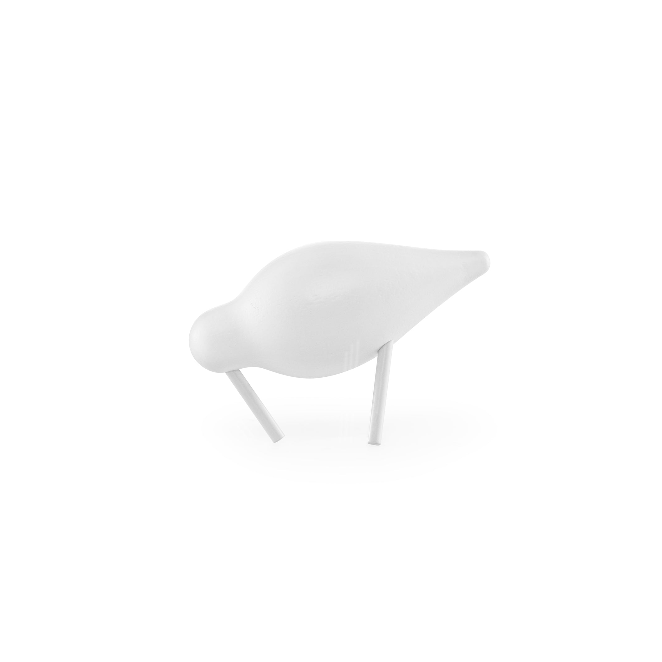 Shorebird white wooden figurine with white legs