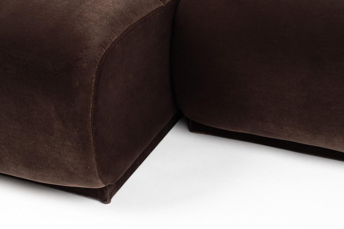 Sofa z szezlongiem HAZEL brązowy lewostronny – ujęcie 9