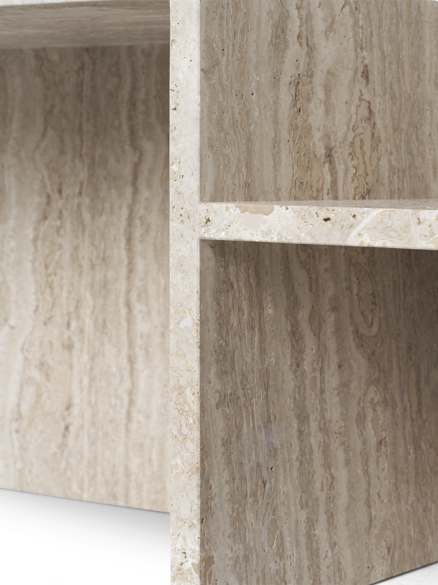 Distinct coffee table beige travertine