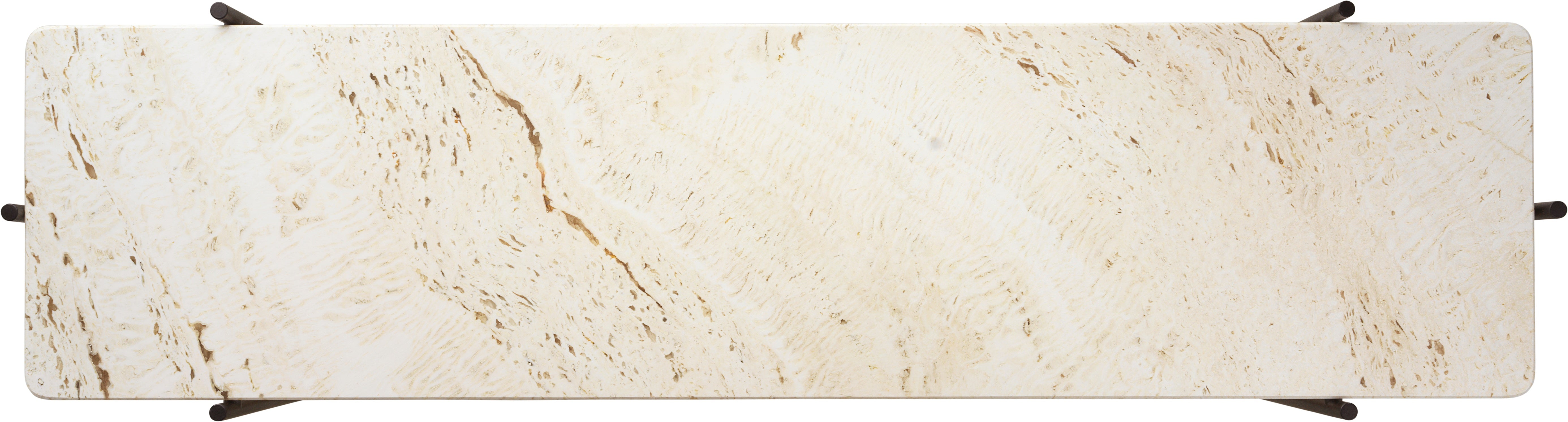 TS console cream travertine with black base