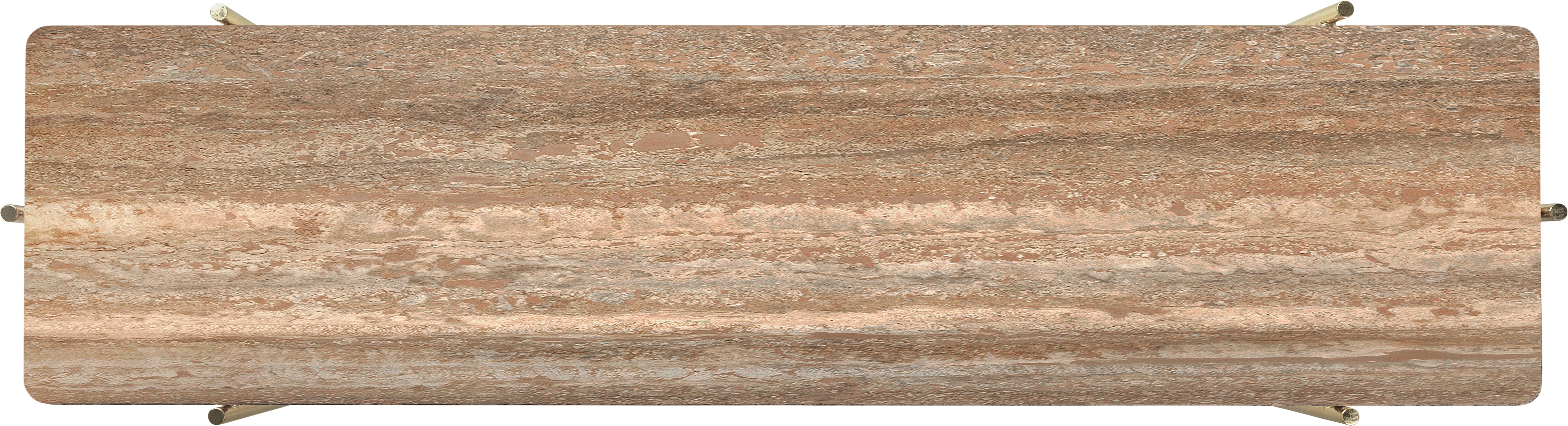 Konzola TS travertín so zlatým podstavcom