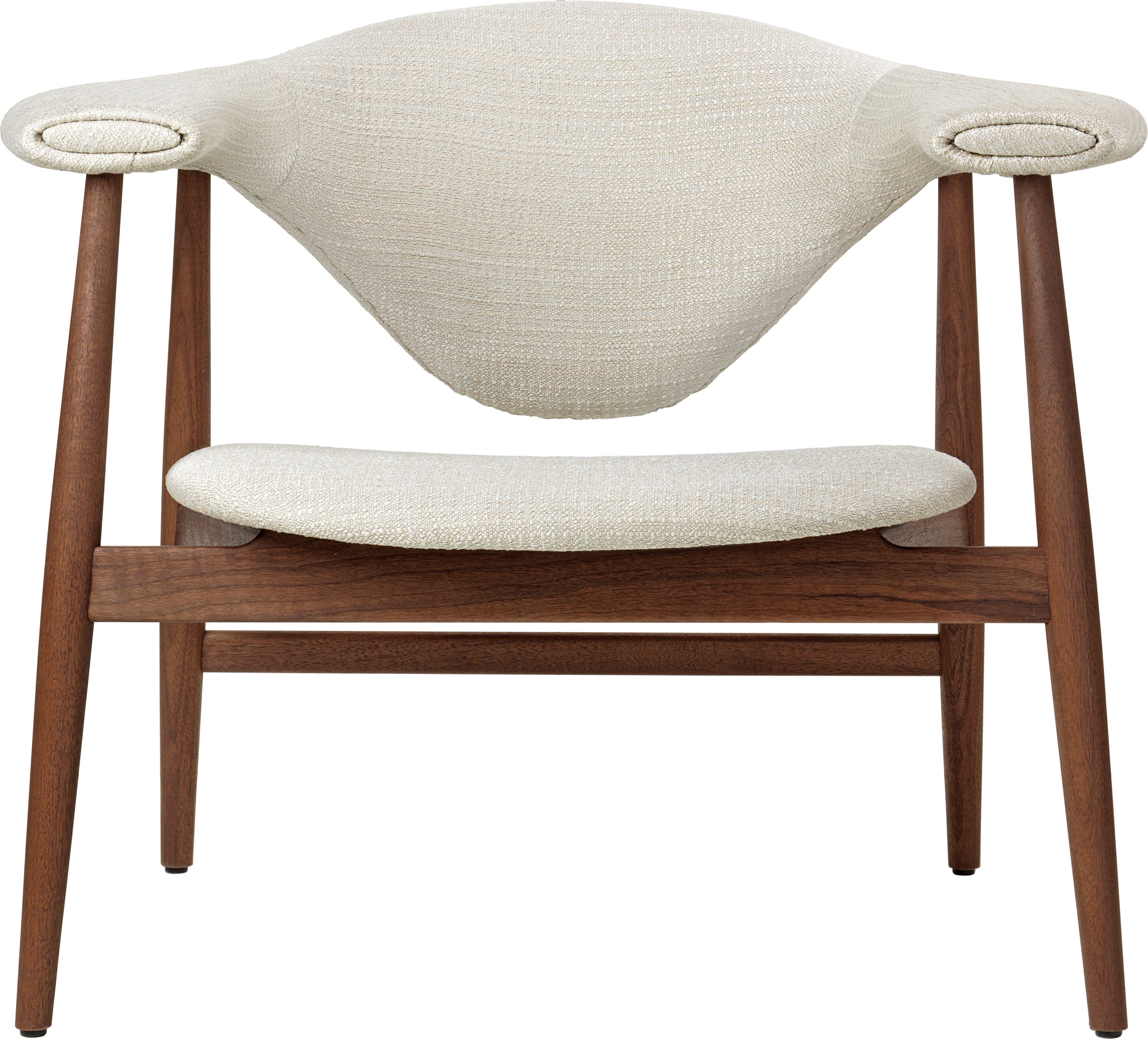 Fotel MASCULO čalúnený s orechovým podstavcom