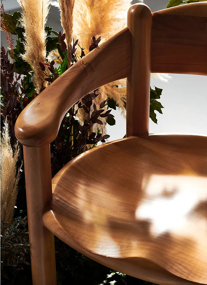 DAUMILLER Armchair with Armrests Black Pine Wood