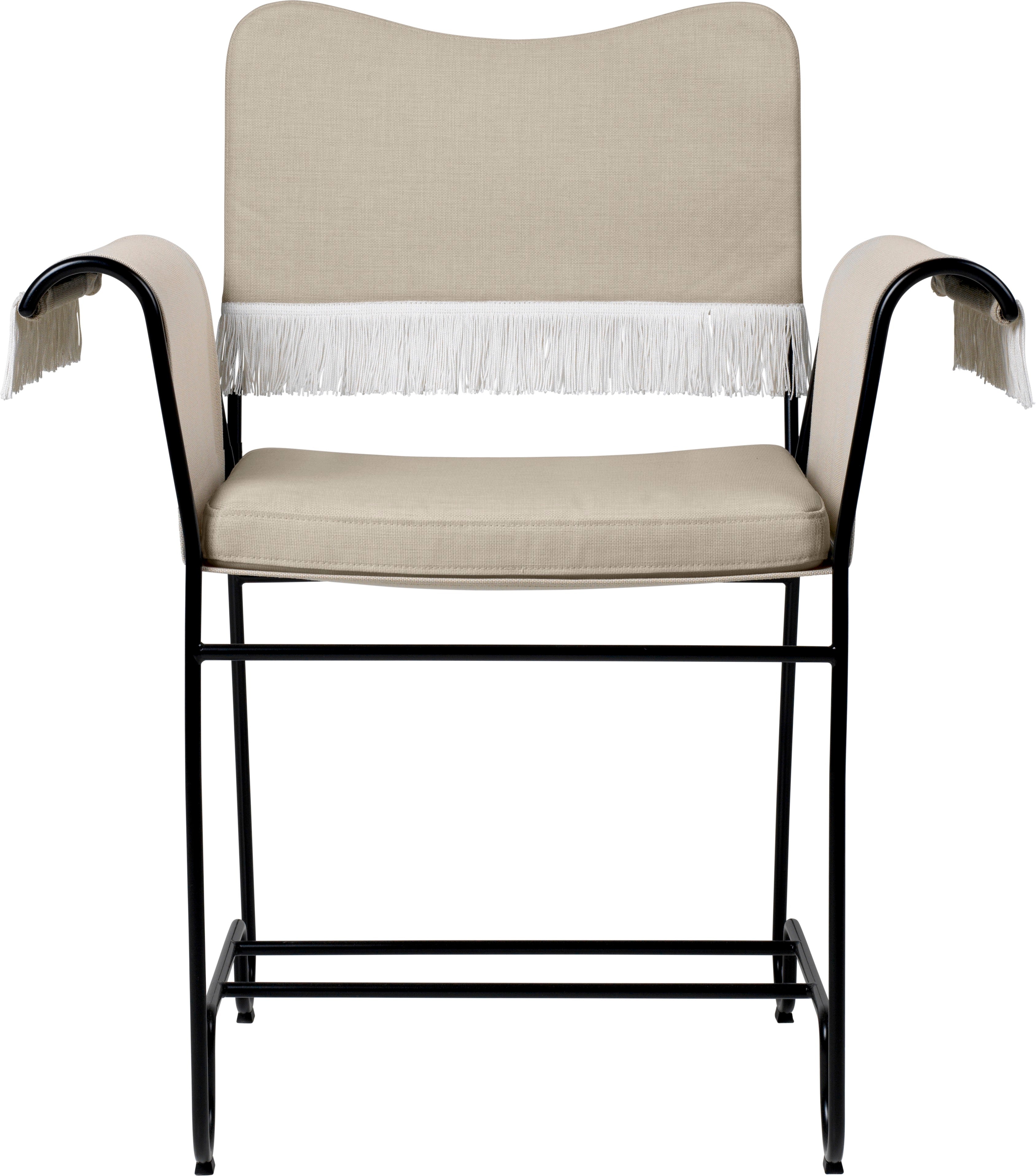 TROPIQUE garden chair beige with a black steel base
