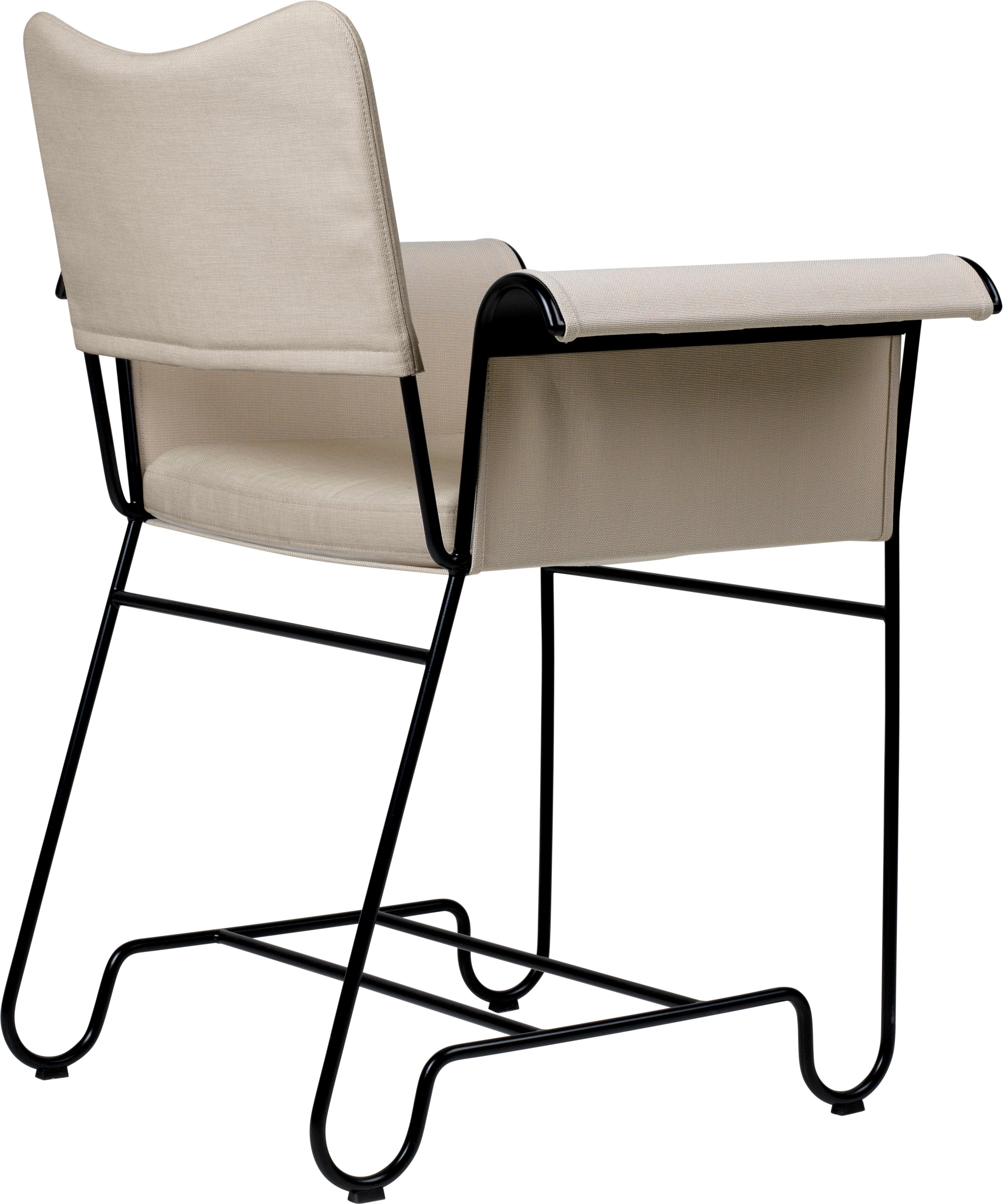 TROPIQUE garden chair beige with a black steel base