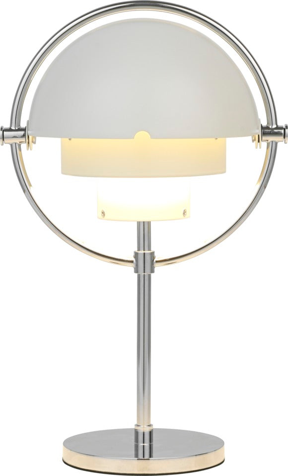 Prenosná lampa MULTI-LITE biela s chrómovým podstavcom