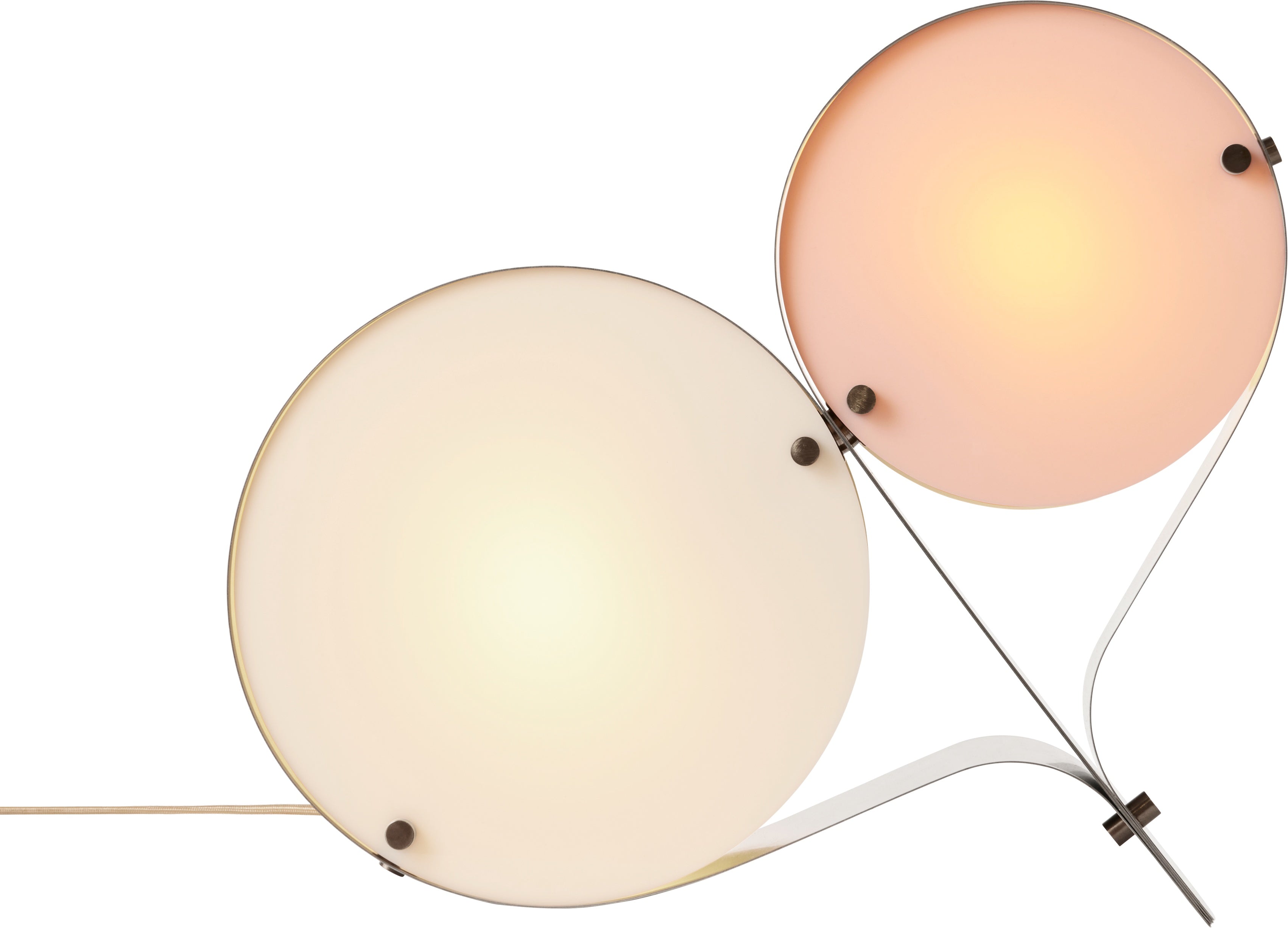 Stolná lampa COPPIA krémová s ružovou