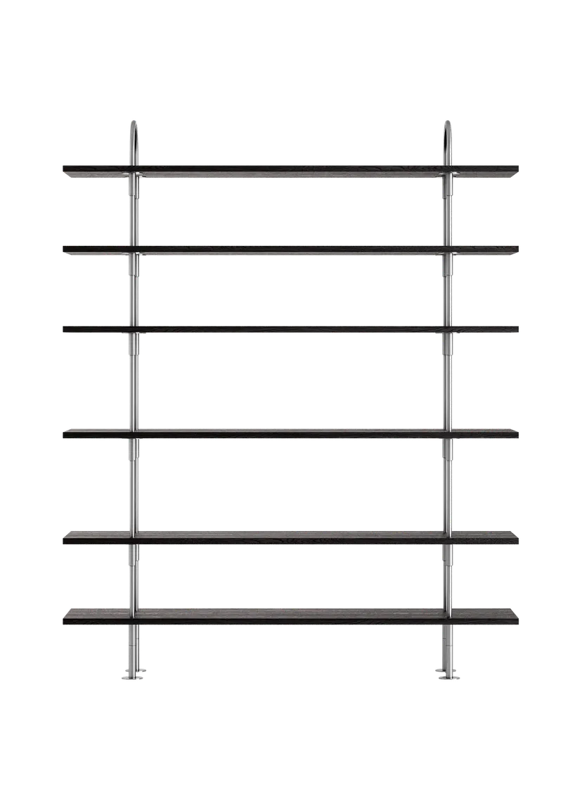 KEEN Shelf dark ash wood with satin steel frame