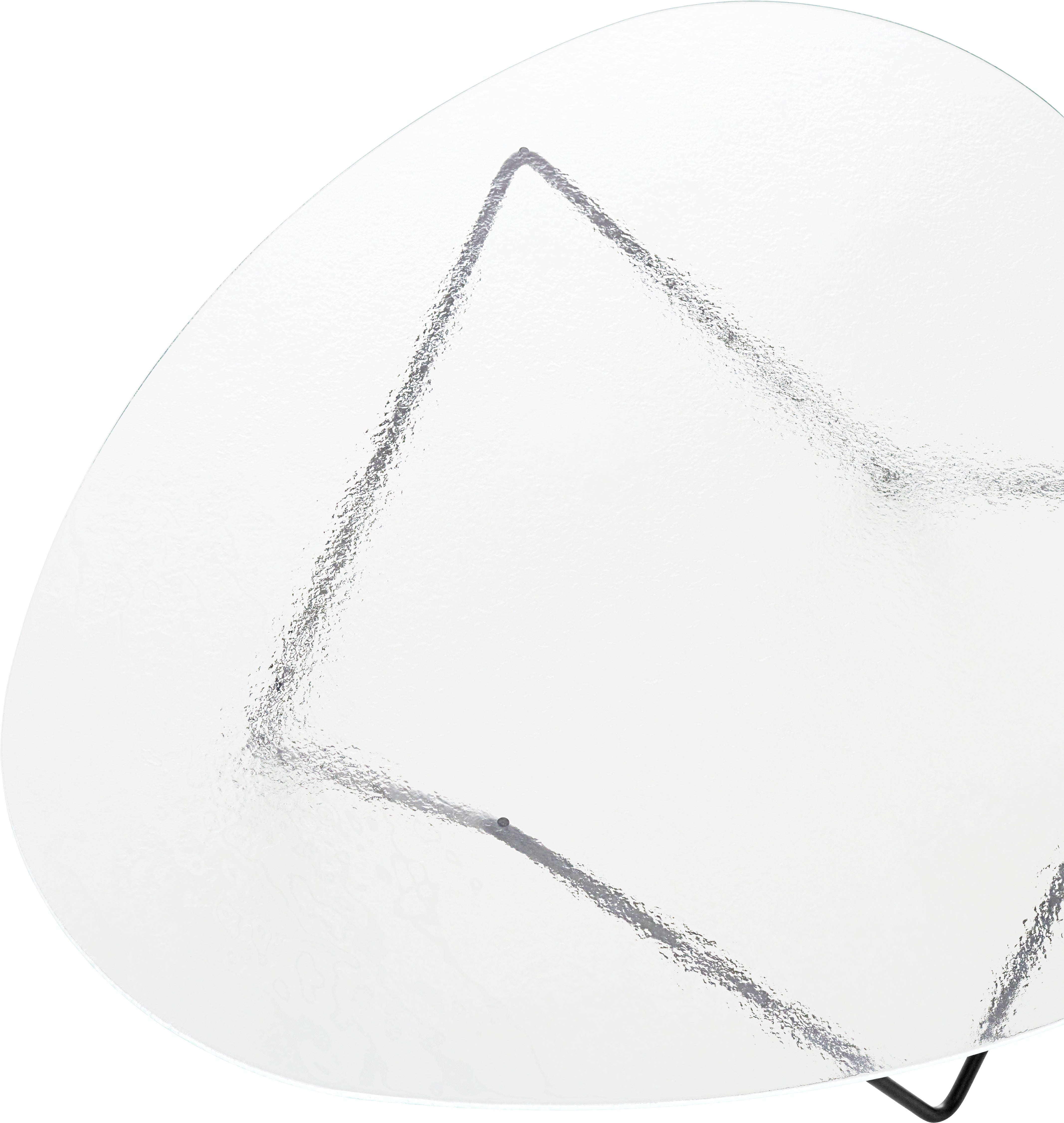 Kávový stolík PEDRERA transparentné sklo s čiernym podstavcom