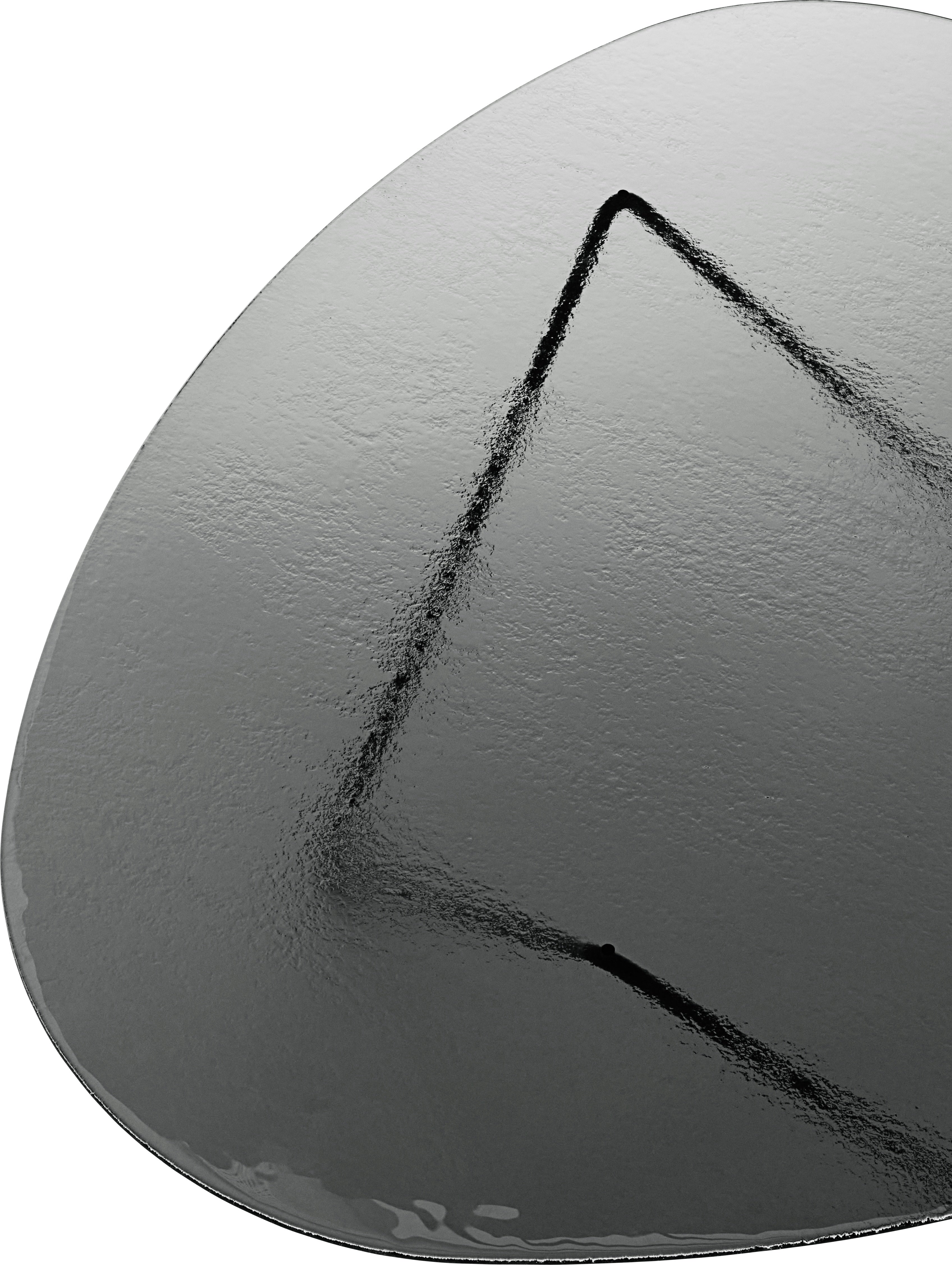 Kávový stolík PEDRERA dymové sklo s čiernym podstavcom