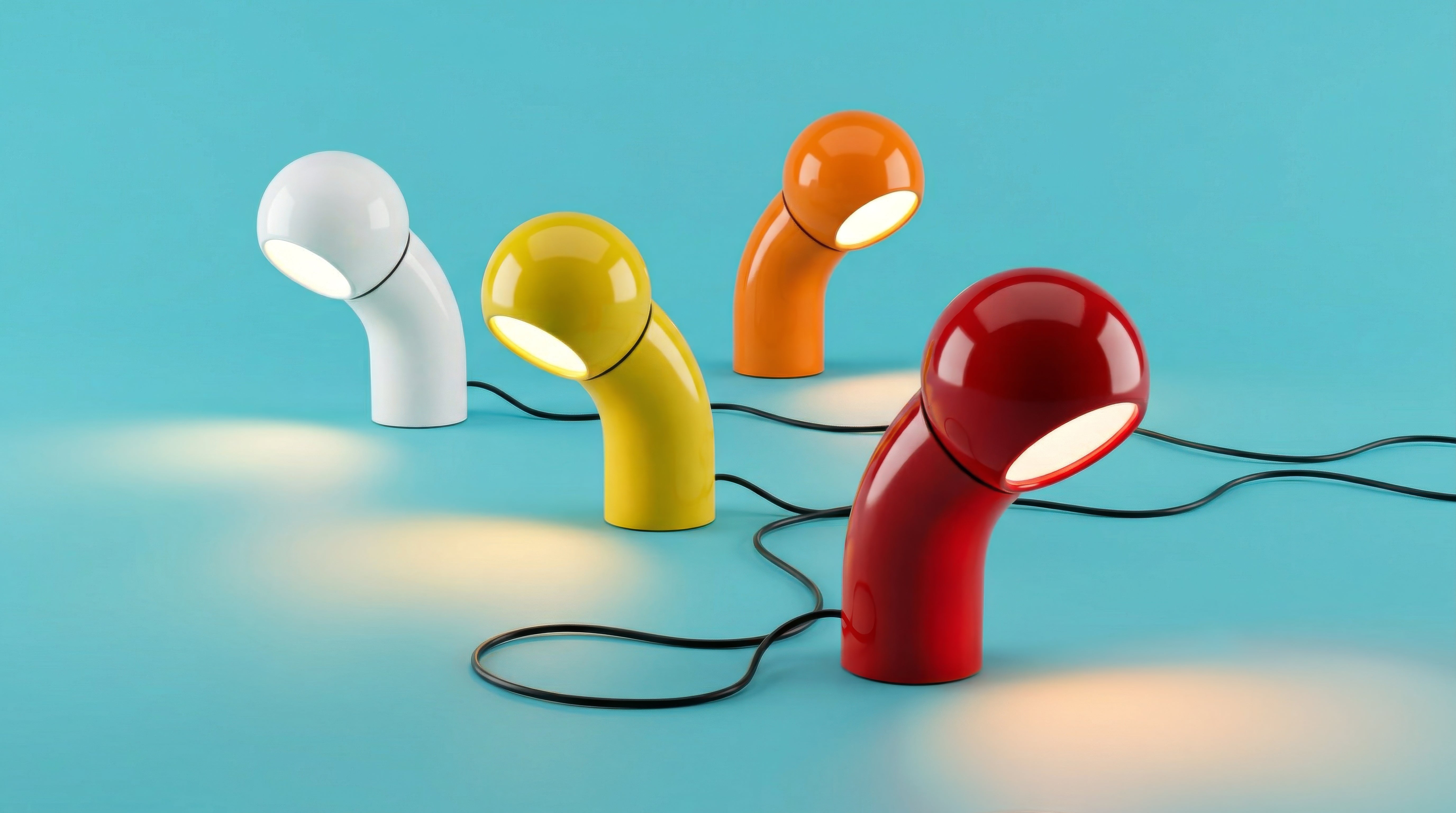 Lampa stołowa PALLINO połyskujący pomarańczowy