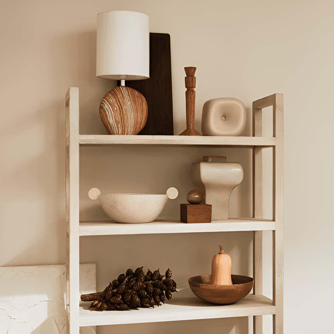 Vita Dolomit table lamp with cotton lampshade