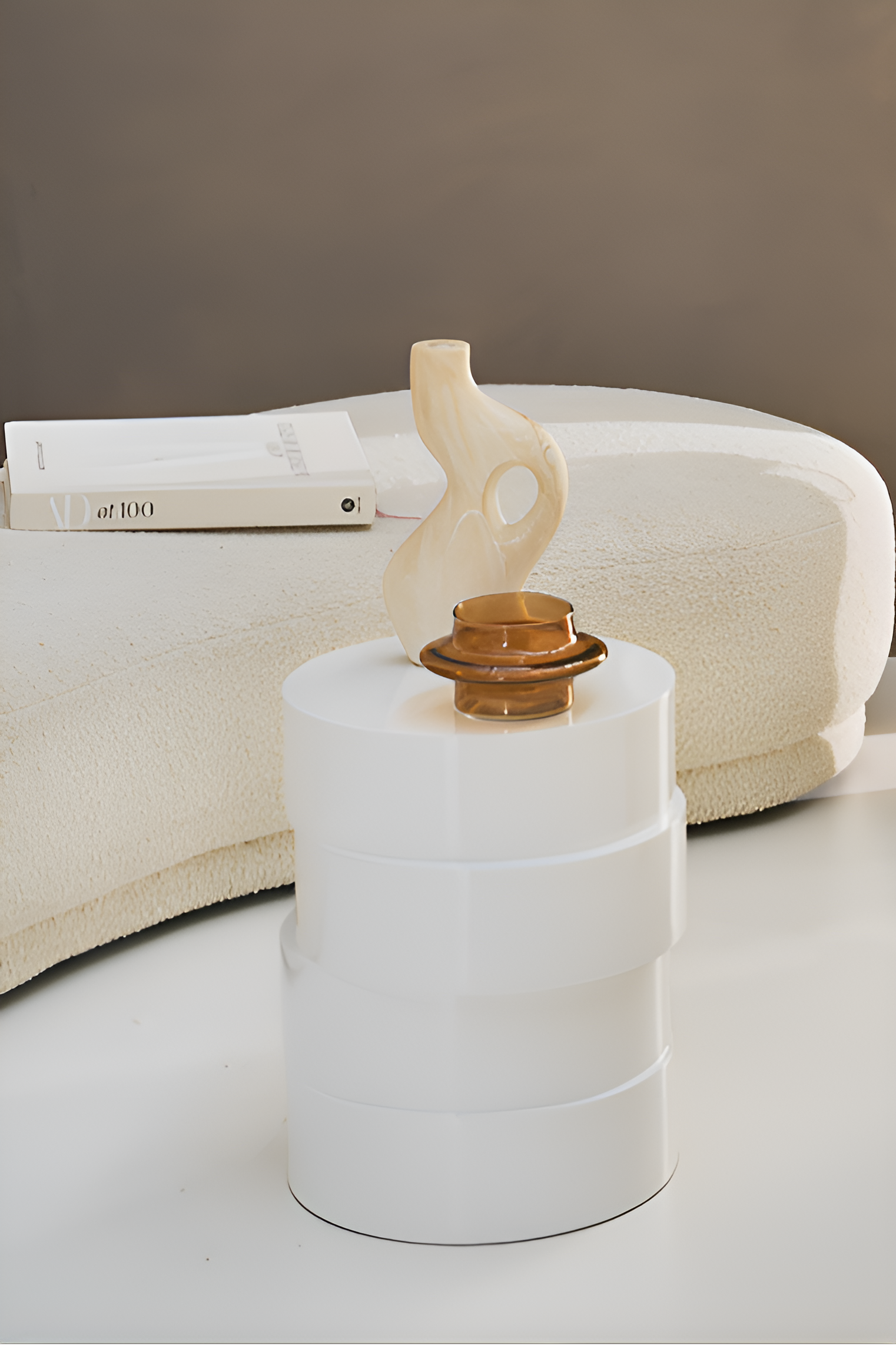 Side table Pila white mango wood