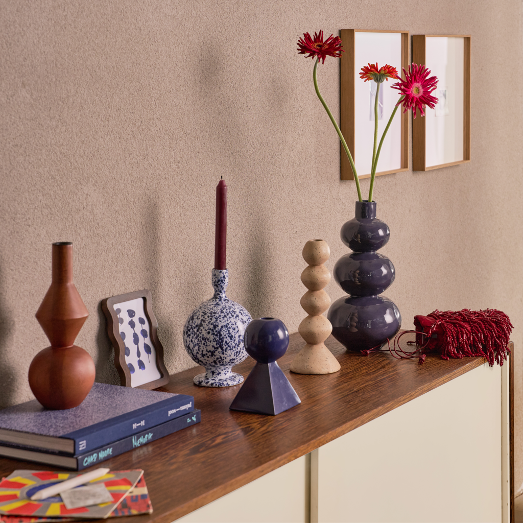 Váza EMILY tmavomodrá keramika