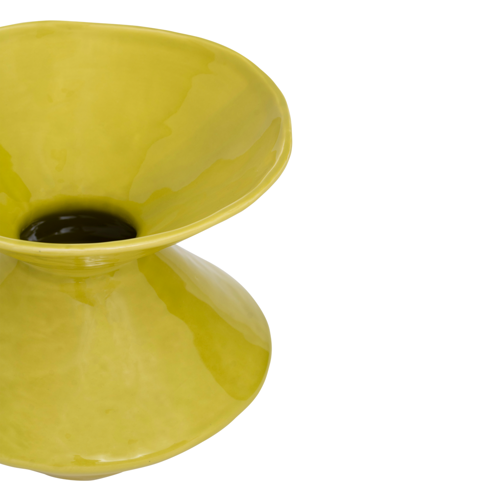 Ceramic vase ZALE lime yellow