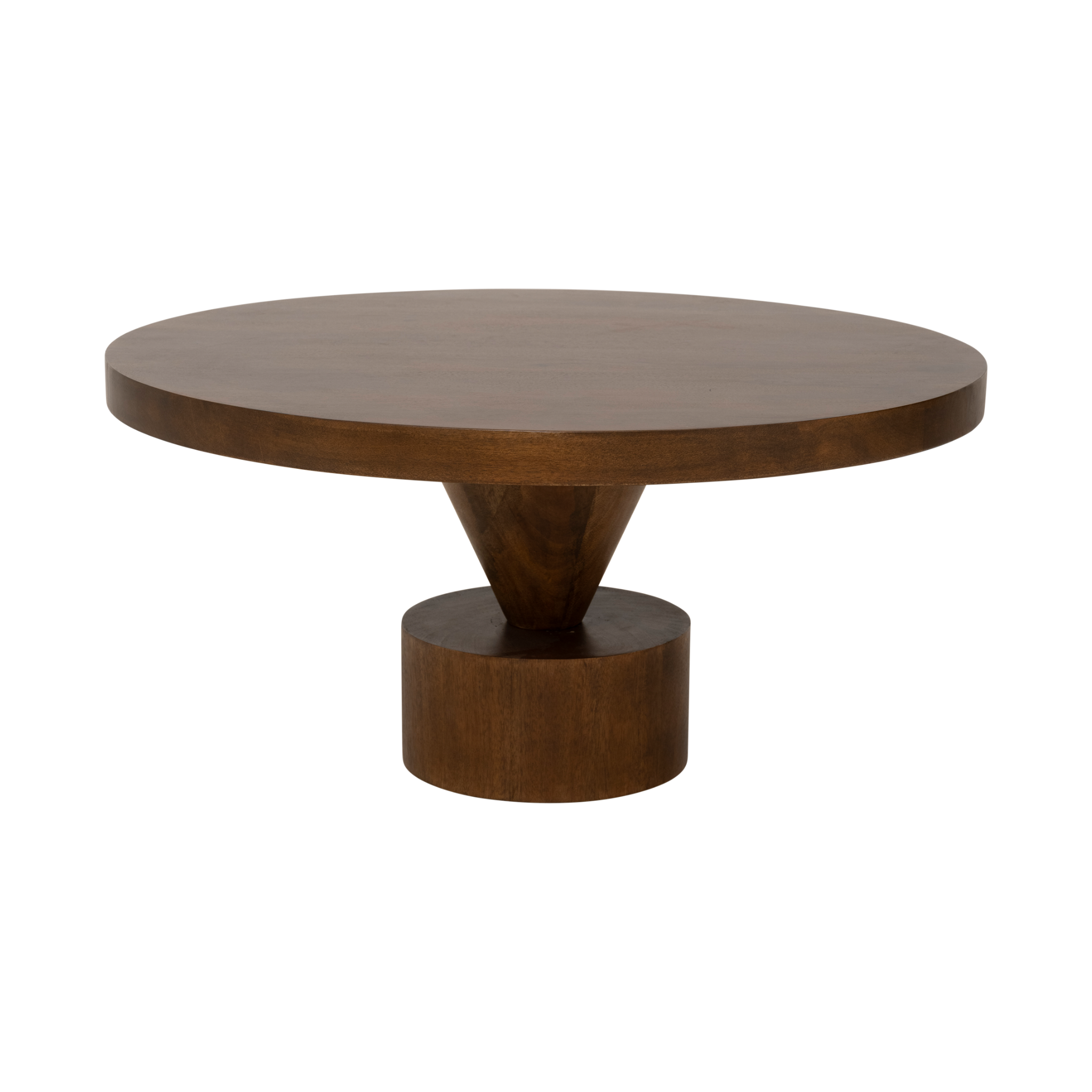 Round Coffee Table SPISS Dark Brown Mango Wood