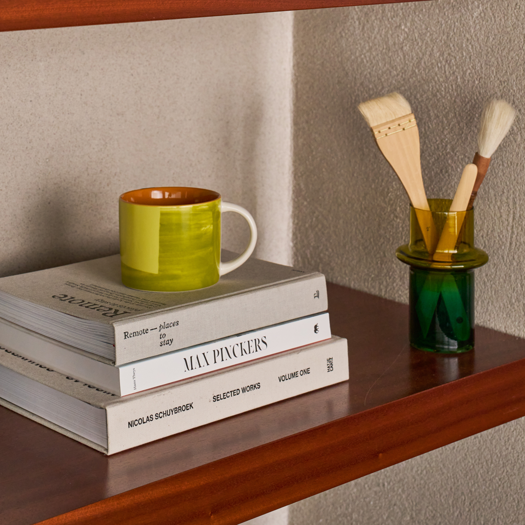 Sklenená váza MUNTER zelená so žltou