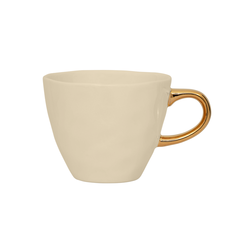 Ceramic Mug GOOD MORNING Cream with Gold