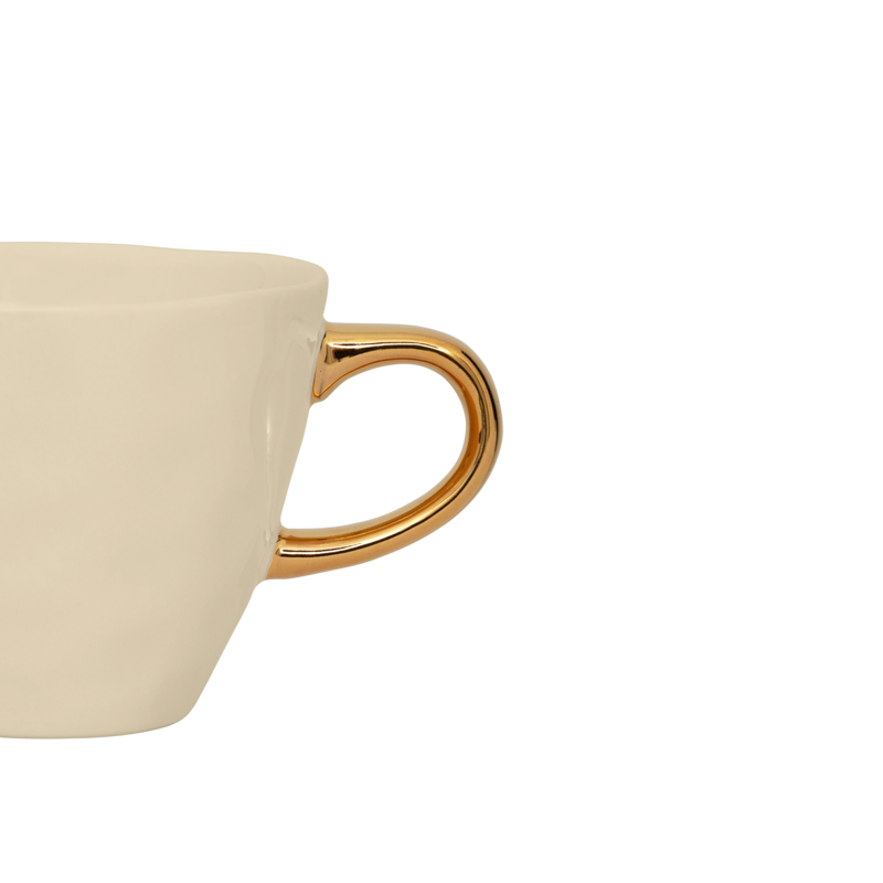 Ceramic Mug GOOD MORNING Cream with Gold