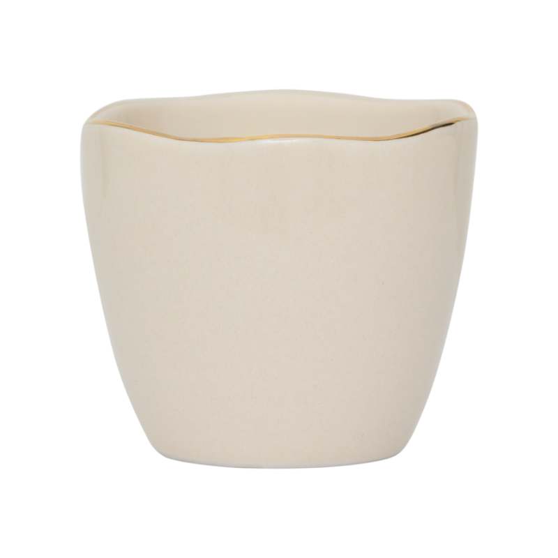 Kielíšky na vajíčka GOOD MORNING krémové so zlatým