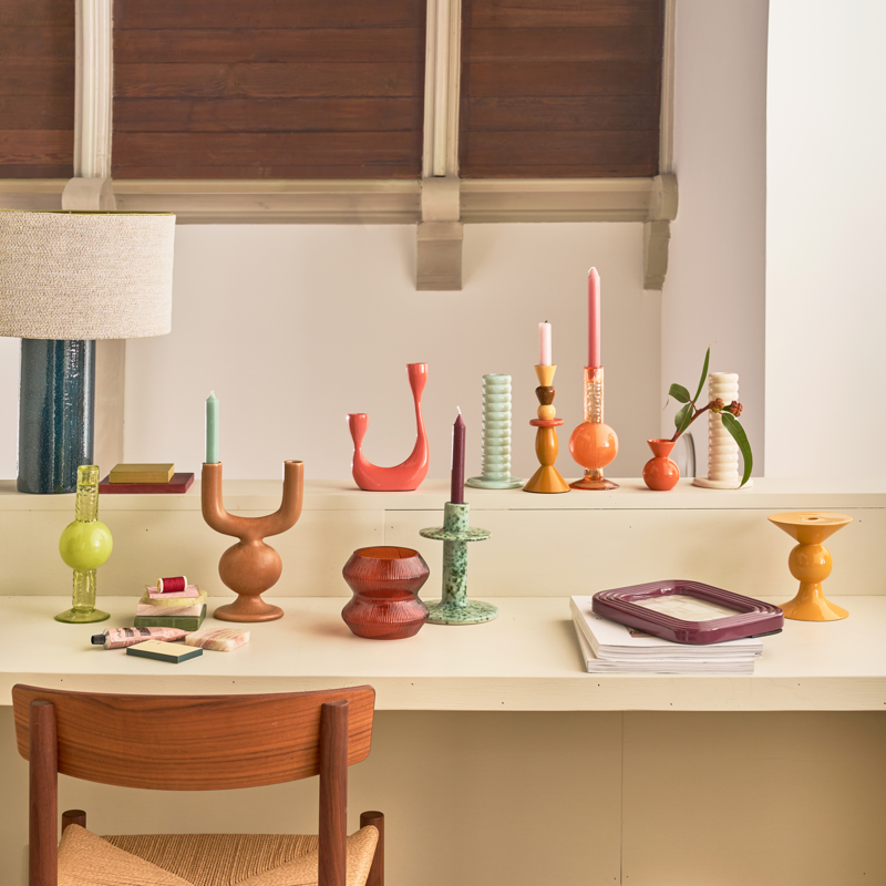 XL SKYE Orange Candle Holder