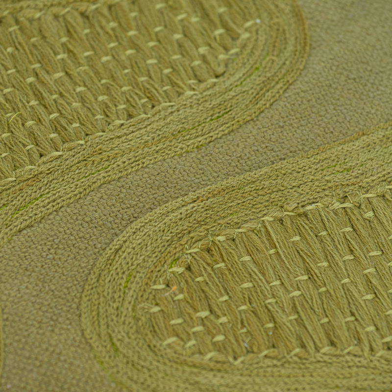 KEDI Cushion Green with Embroidered Pattern
