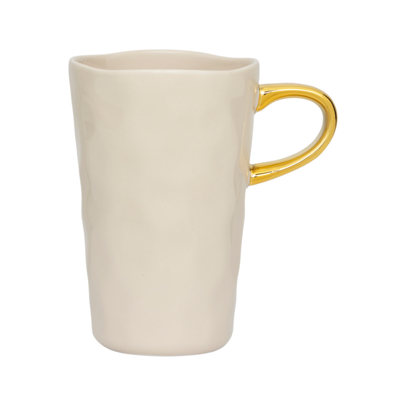 Hrnček na latte DOBRÉ RÁNO krémový so zlatým