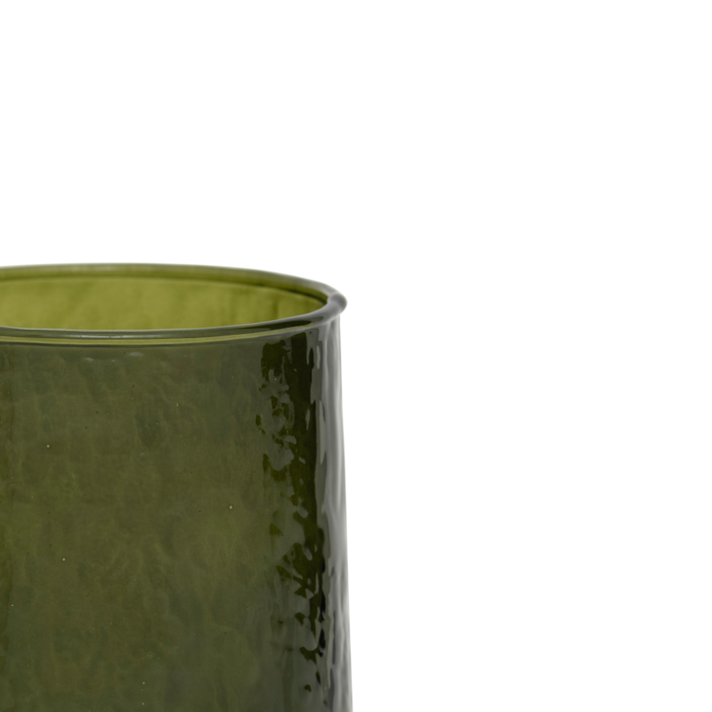 Sklenený pohár HAMMERED zelené sklo