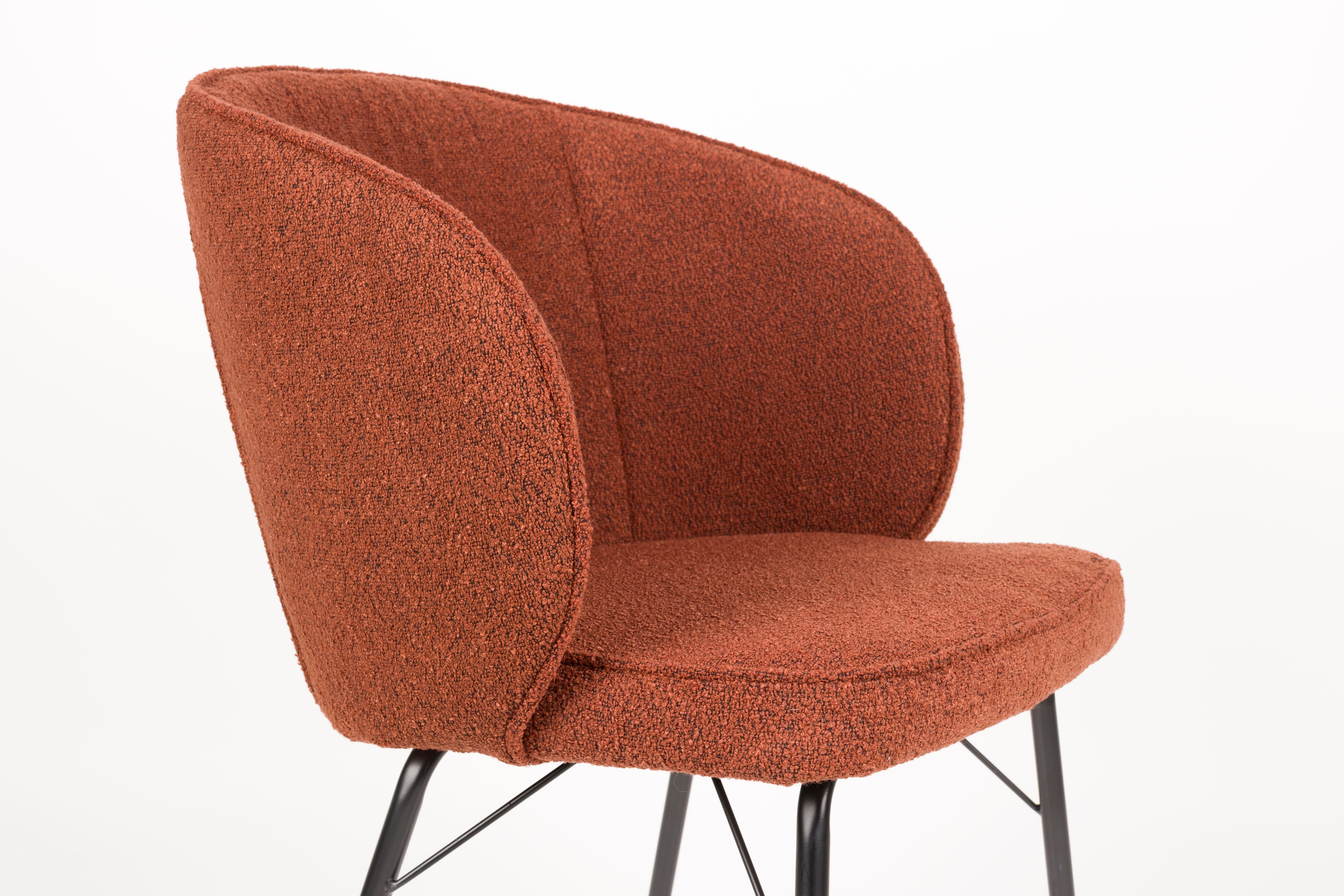 Krzesło JOA terakota z czarną podstawą