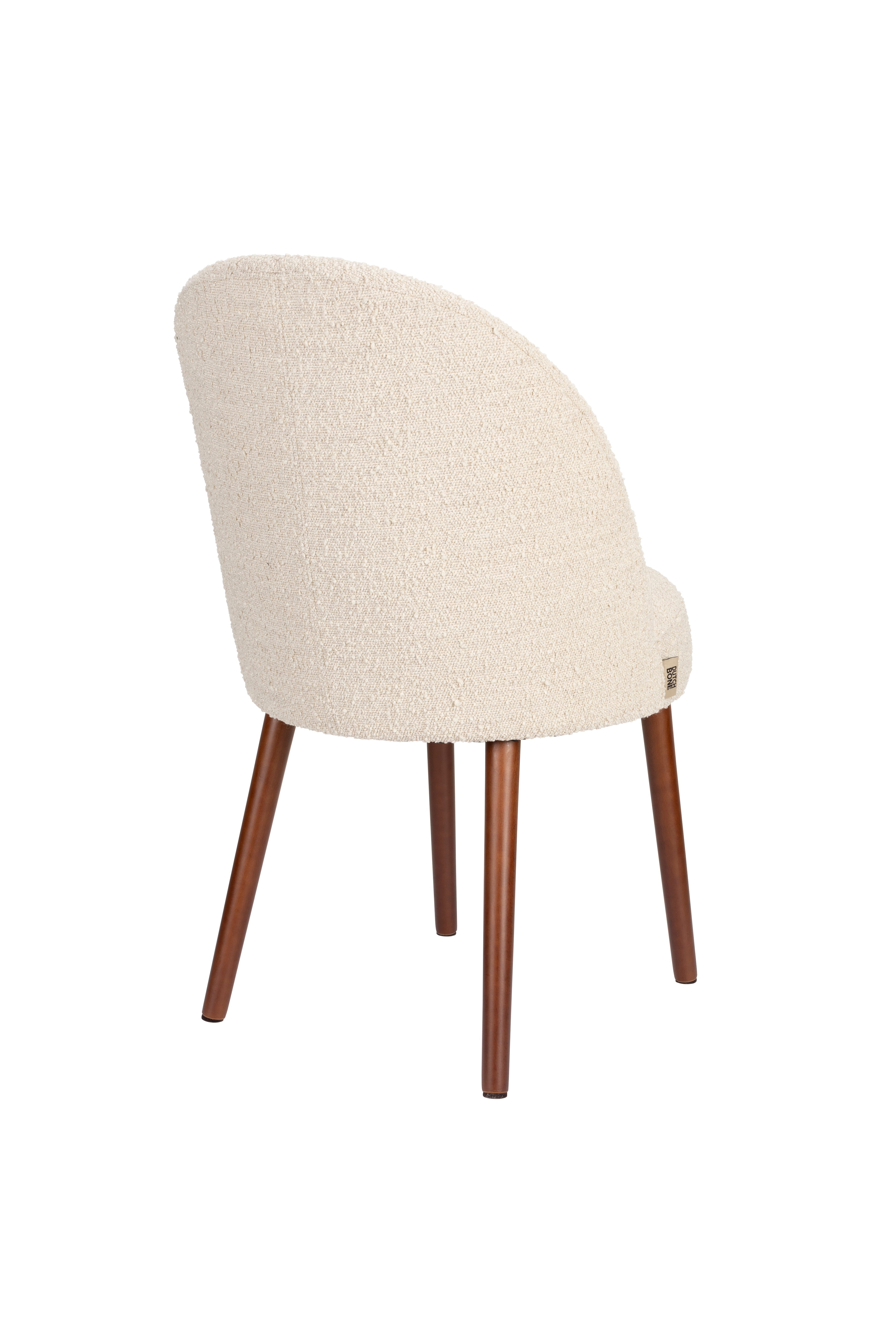 BARBARA chair beige with wooden base