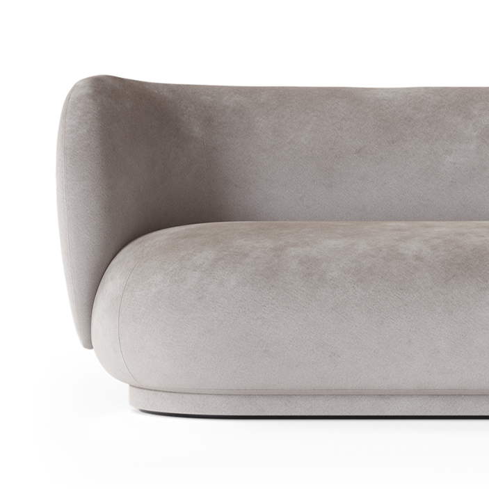 Sofa ľavostranná RICO DIVAN Zosvetlený Velvet šedá