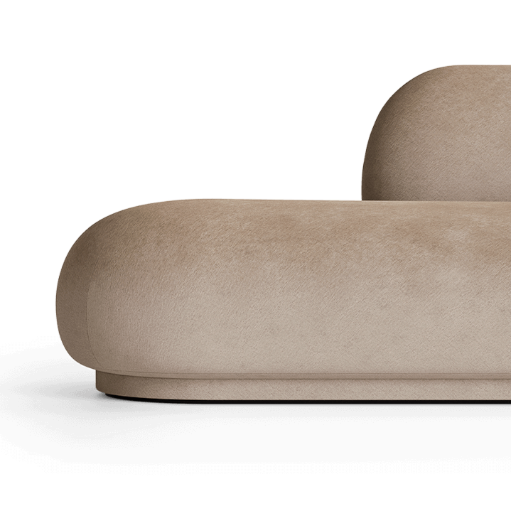 Pohovka pravostranná RICO DIVAN Zosvetlený zamat pieskový