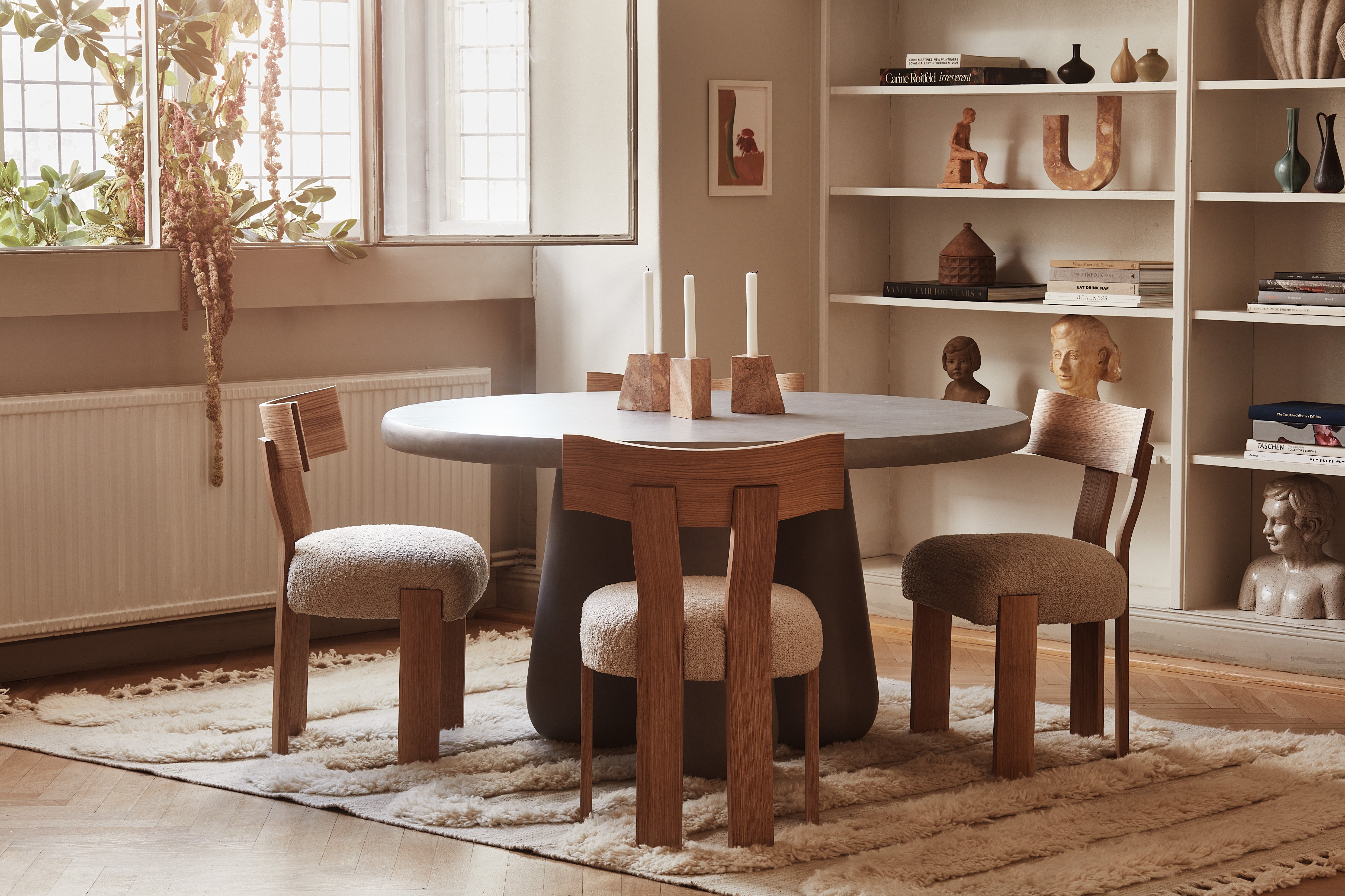 ALBA chair beige boucle with oak base